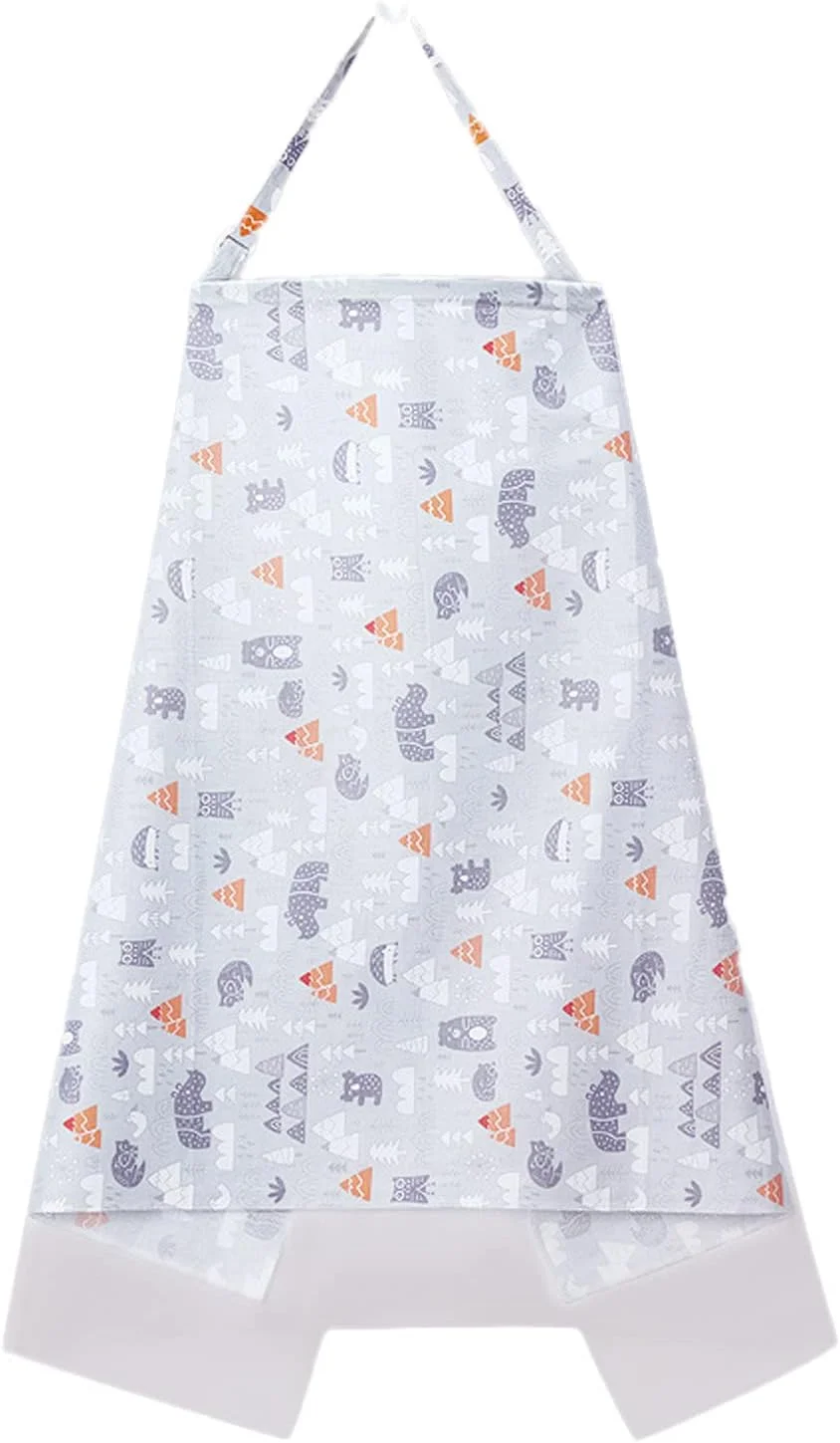 روپوش شیردهی JZS، پوشش شیردهی، پوشش کالسکه با توری گیپور، نخ سبک وزن، پنبه ای تنفس پذیر، پوشش شیردهی نوزاد با حریم خصوصی، روسری شیردهی با پوشش کامل و بند قابل تنظیم (خاکستری)