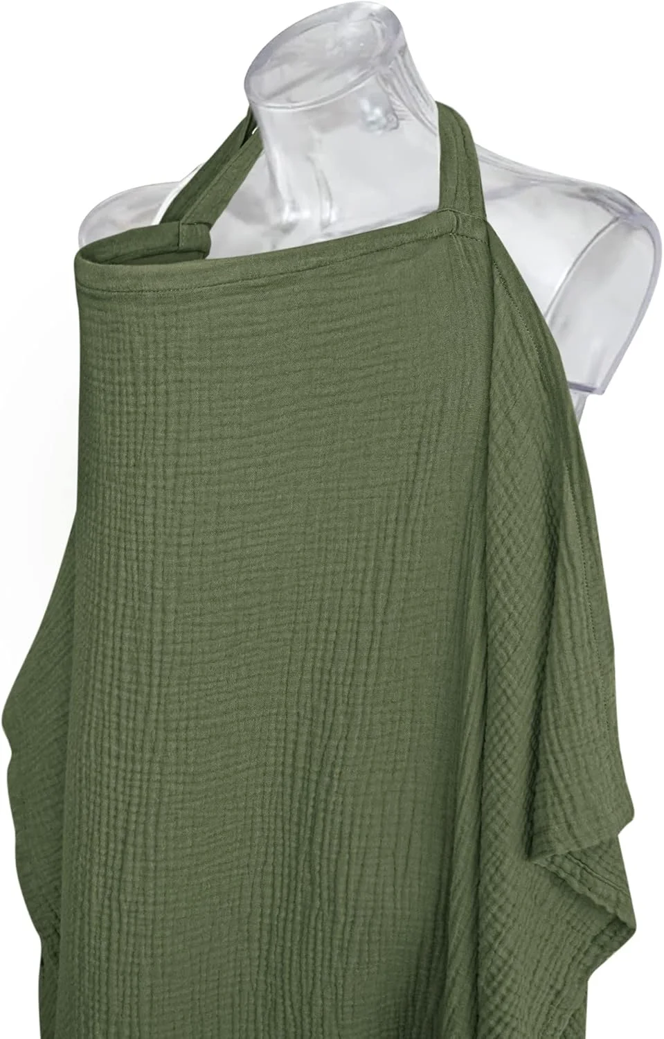 روپوش شیردهی موسلین Konssy برای تغذیه نوزاد، روپوش شیردهی 100% نخی قابل تنفس با حلقه سفت برای پیش بند شیردهی مادر، سایبان صندلی ماشین چند منظوره (سبز تیره)