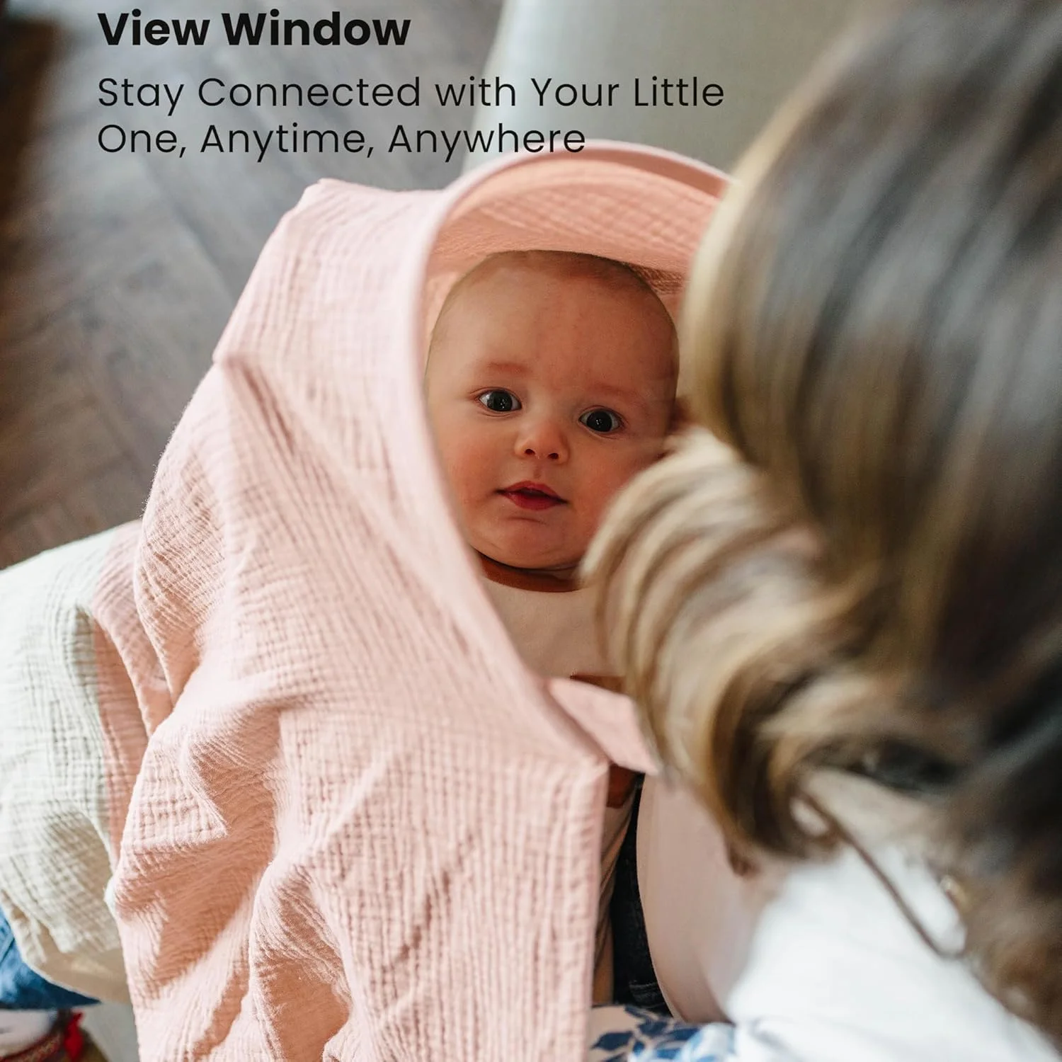 روپوش شیردهی موسلین Konssy، بسته 2 عددی، پوشش شیردهی 100% نخی و قابل تنفس با حلقه سفت برای مادران، پیش بند شیردهی چند منظوره، سایبان صندلی ماشین (صورتی، شکوفه)