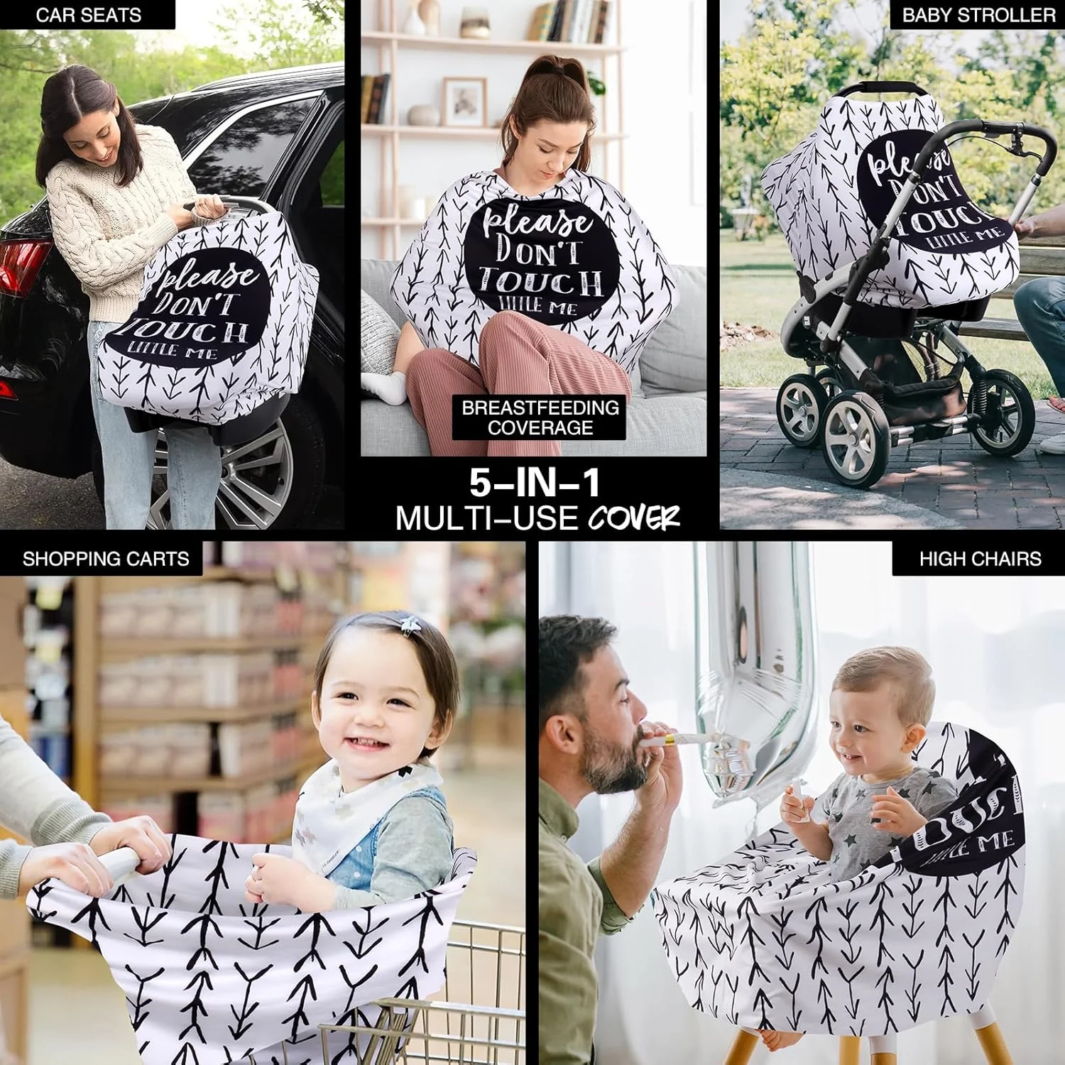 روکش صندلی ماشین کودک متپلاس، روکش شیردهی کشسان، روکش چند منظوره کریر/کالسکه/چرخ خرید نوزاد، هدیه روکش کالسکه دخترانه پسرانه