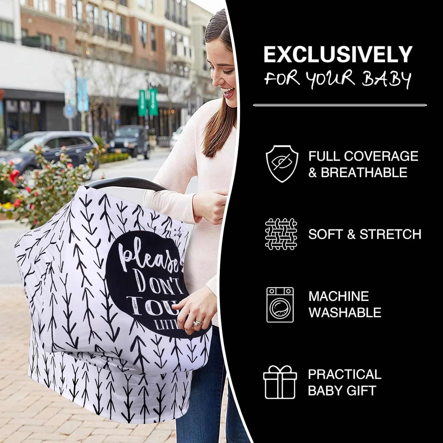 روکش صندلی ماشین کودک متپلاس، روکش شیردهی کشسان، روکش چند منظوره کریر/کالسکه/چرخ خرید نوزاد، هدیه روکش کالسکه دخترانه پسرانه