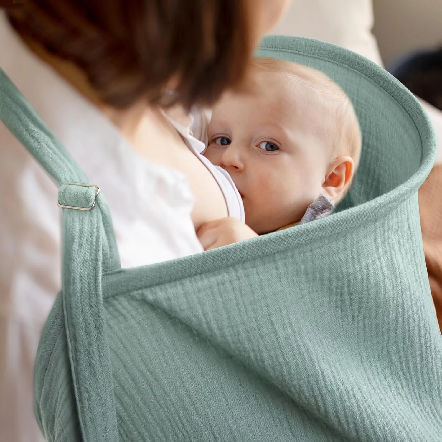 روپوش شیردهی موسلین MEXXI، پوشش شیردهی تنفسی برای زنان، پتوی شیردهی سبک وزن با یقه کمانی