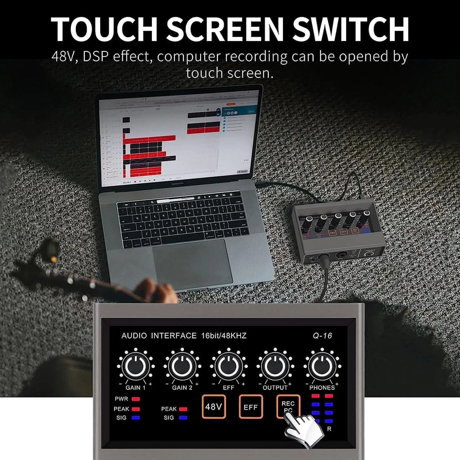 کارت صدای حرفه ای USB TEYUN Q-16 با رزولوشن صوتی 16 بیت/48 کیلوهرتز، جک مانیتور داخلی، افکت DSP، منبع تغذیه 48 ولت مناسب برای ضبط استودیویی و ضبط آهنگ کارت صدای حرفه ای USB TEYUN Q-16 با رزولوشن صوتی 16 بیت/48 کیلوهرتز، جک مانیتور داخلی، افکت DSP، منبع تغذیه 48 ولت مناسب برای ضبط استودیویی و ضبط آهنگ