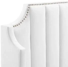 تخت خواب دانیلا با روکش مخمل و طراحی دکمه ای Comfynest (سفید، 120x200 سانتی متر)