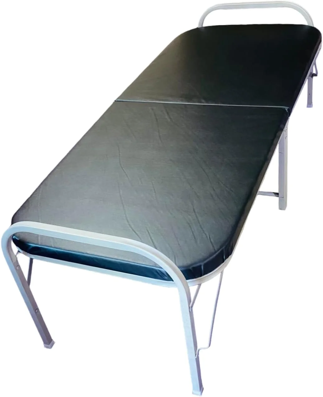 تخت تاشو فلزی کاوری® سایز یک نفره با تشک دولایه برای خواب، تخت مهمان با قابلیت نگهداری آسان (3 در 6 فوت، مشکی)