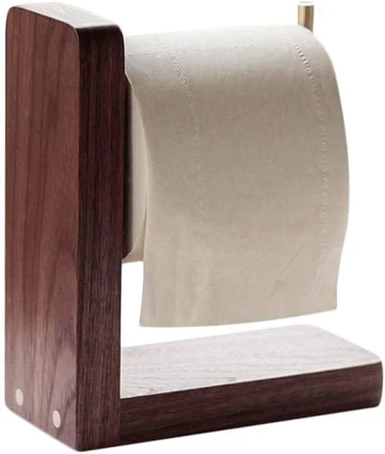 جا دستمال کاغذی توالت - جا رولی چوبی رومیزی برای کابینت، جا رولی آشپزخانه، پخش کننده رول دستمال کاغذی هدیه