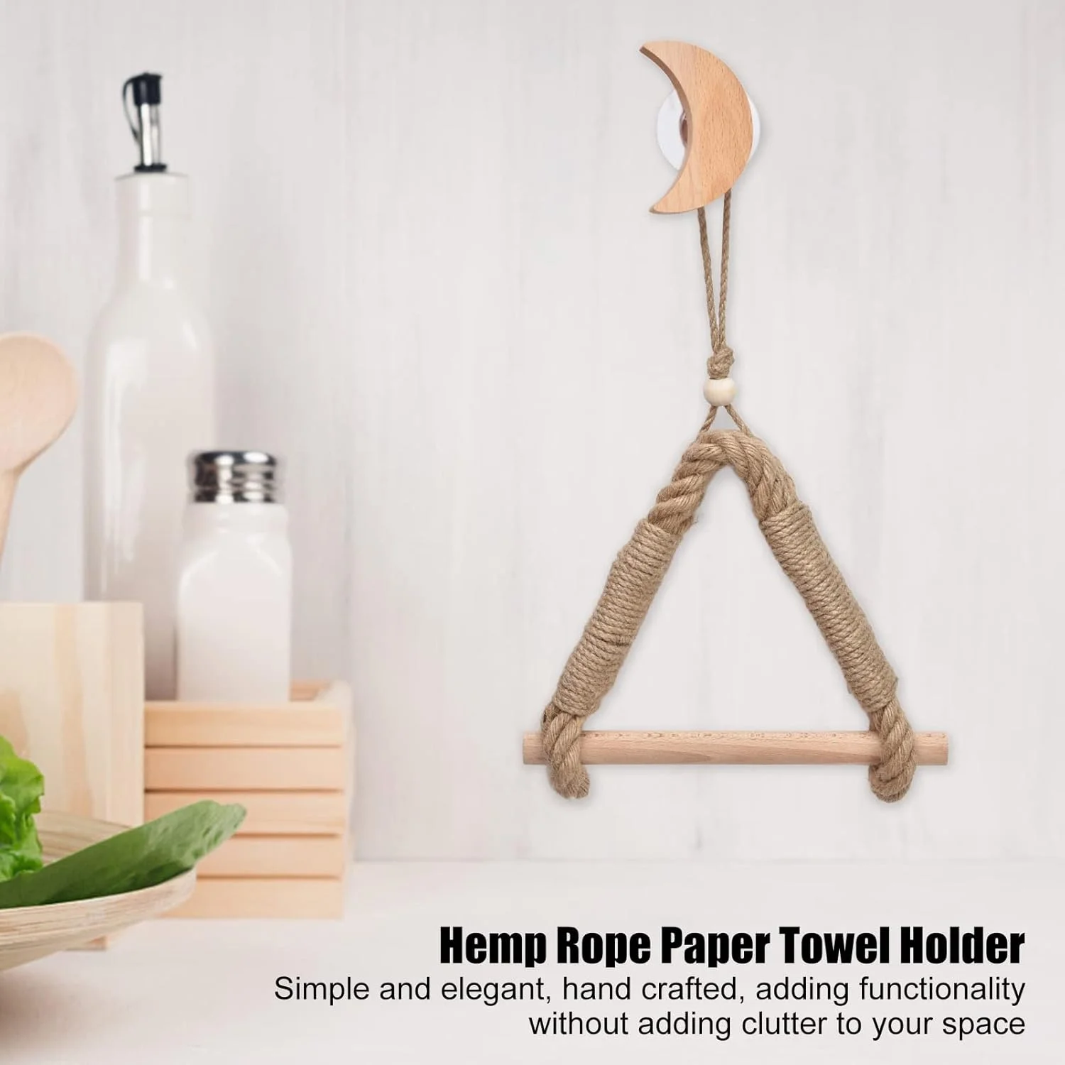 جا دستمال کاغذی طنابی کنفی، جا دستمال توالت طنابی بوهمی، دکوراسیون حمام