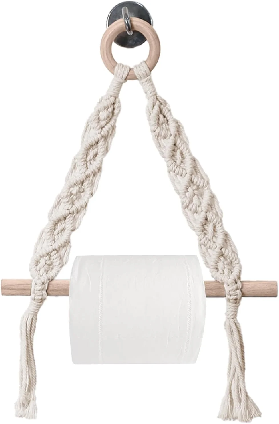 جا دستمال کاغذی توالت LUHOCIY بدون نیاز به سوراخ کاری، نگهدارنده دستمال کاغذی چوبی برای رول های کاغذی، حوله یا سایر وسایل کوچک، مناسب برای حمام، آشپزخانه، اتاق خواب