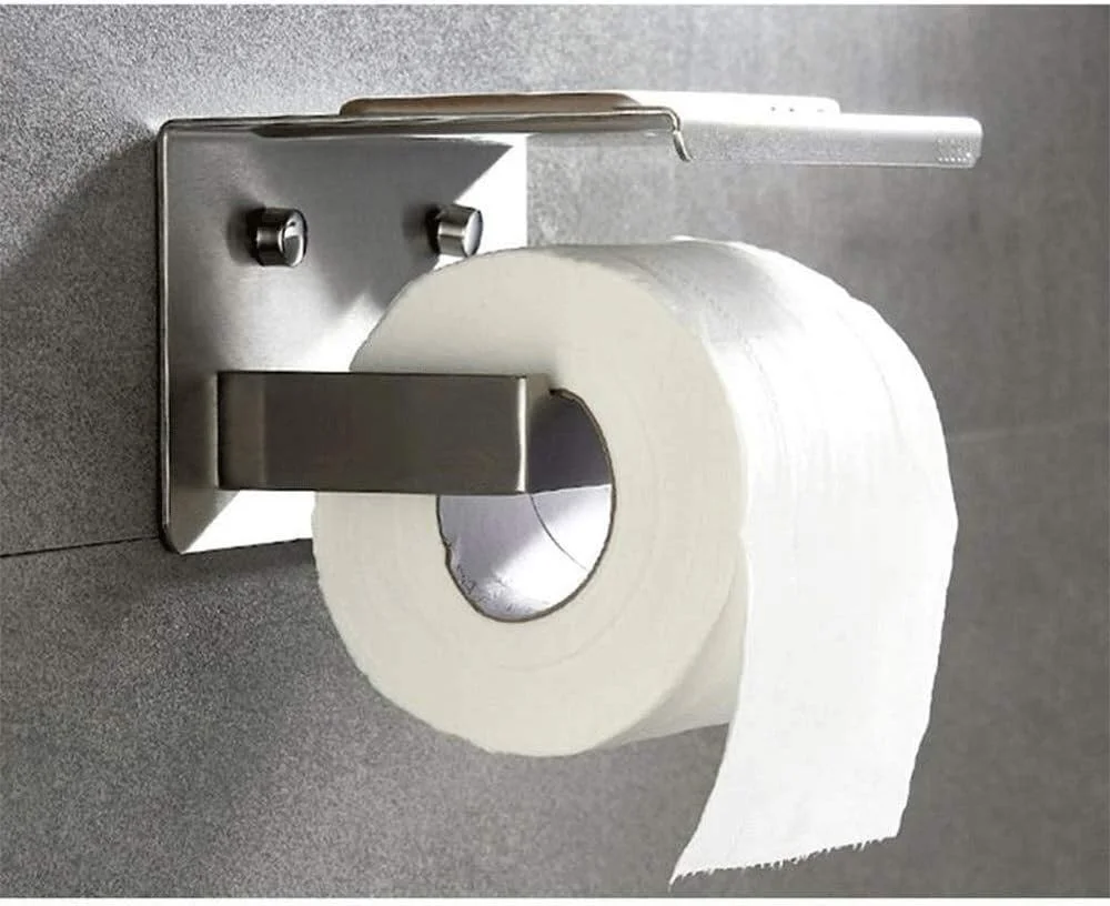 جا دستمال کاغذی توالت، جا حوله کاغذی، جا حوله کاغذی دیواری برای آشپزخانه، آویز رول دستمال کاغذی حمام با قفسه نگهداری، آلومینیوم فضایی