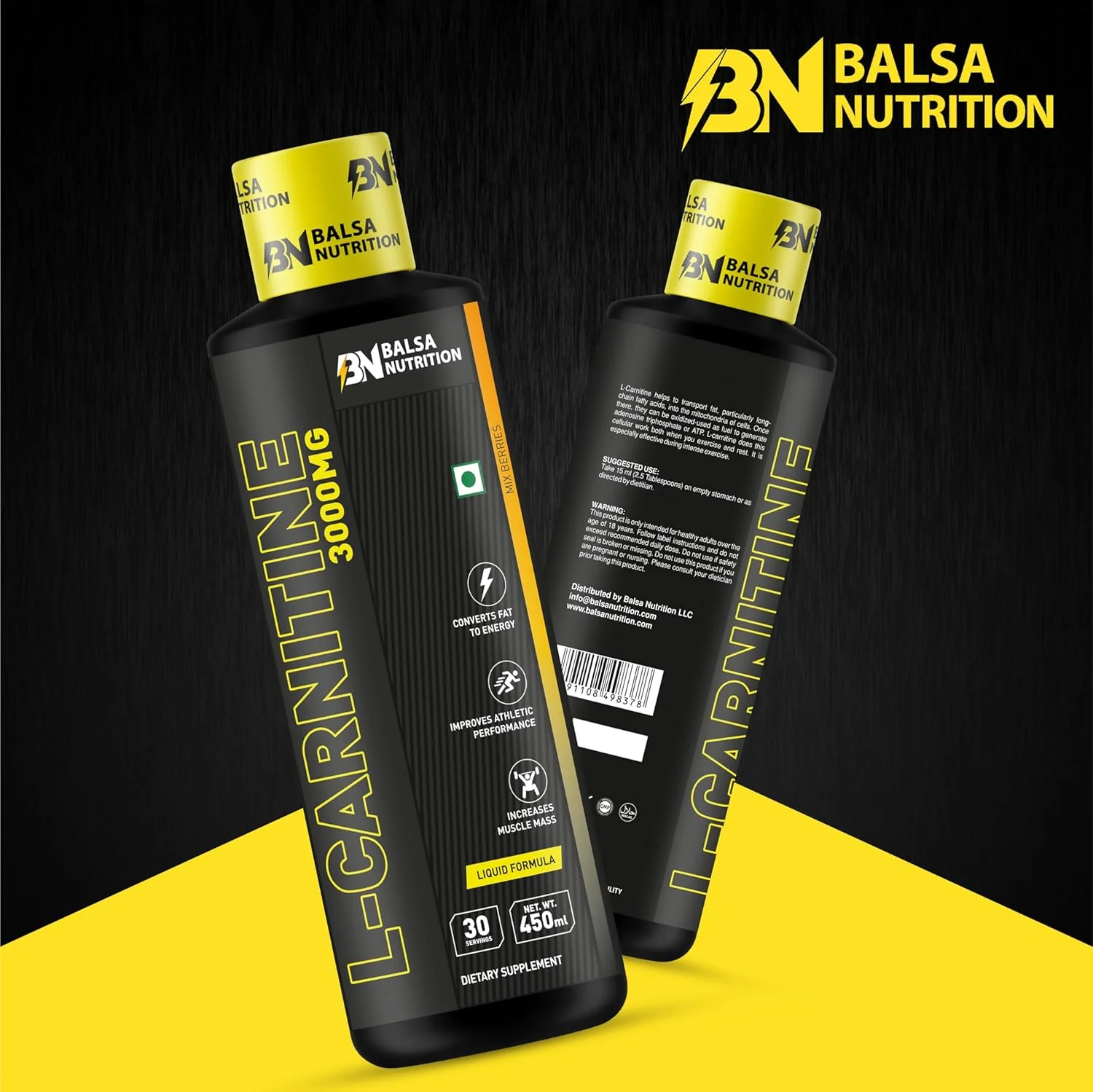 بالسا نوتریشن ال-کارنیتین - 3000 میلی گرم، 30 سروینگ (طعم میکس بری) | افزایش انرژی و استقامت مایع، عملکرد و ریکاوری تمرین، افزایش حجم عضلانی، بهبود عملکرد ورزشی | غیر GMO بالسا نوتریشن ال-کارنیتین - 3000 میلی گرم، 30 سروینگ (طعم میکس بری) | افزایش انرژی و استقامت مایع، عملکرد و ریکاوری تمرین، افزایش حجم عضلانی، بهبود عملکرد ورزشی | غیر GMO