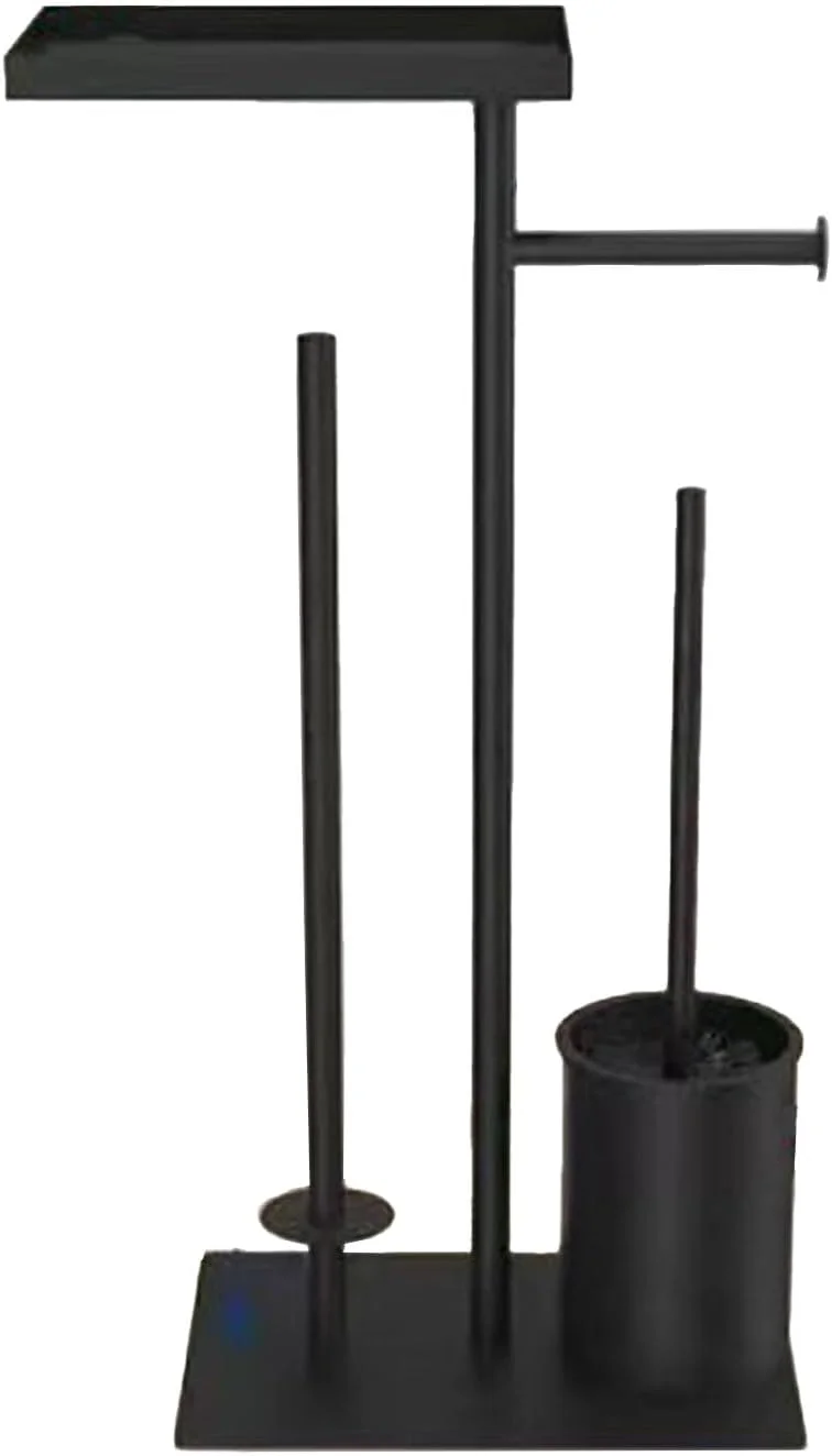 پایه نگهدارنده دستمال توالت NCONCO، نگهدارنده دستمال کاغذی توالت ایستاده، برس توالت و ست نگهدارنده رول توالت ایستاده، جا دستمال کاغذی ایستاده با قابلیت نگهداری 3 رول