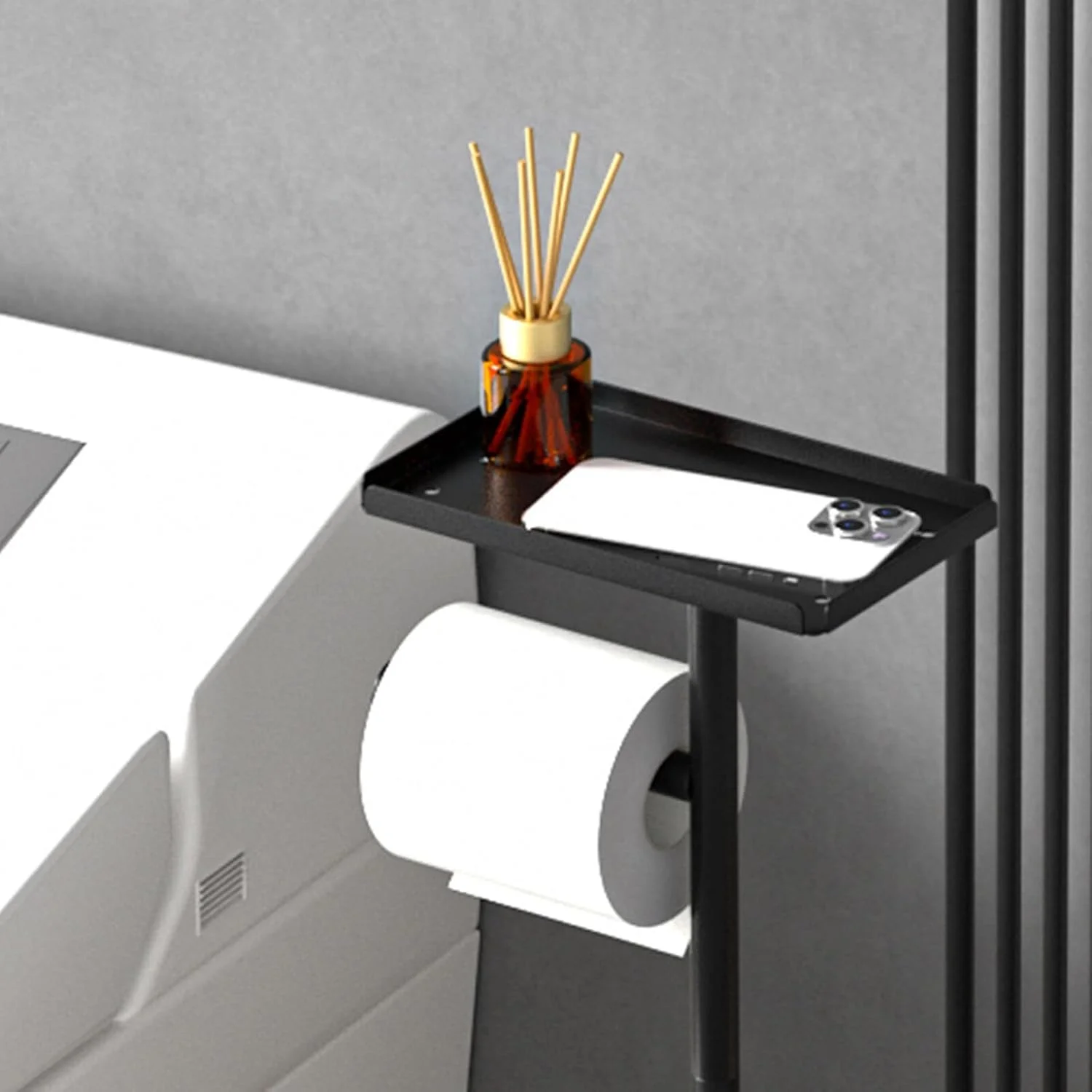 پایه نگهدارنده دستمال توالت NCONCO، نگهدارنده دستمال کاغذی توالت ایستاده، برس توالت و ست نگهدارنده رول توالت ایستاده، جا دستمال کاغذی ایستاده با قابلیت نگهداری 3 رول