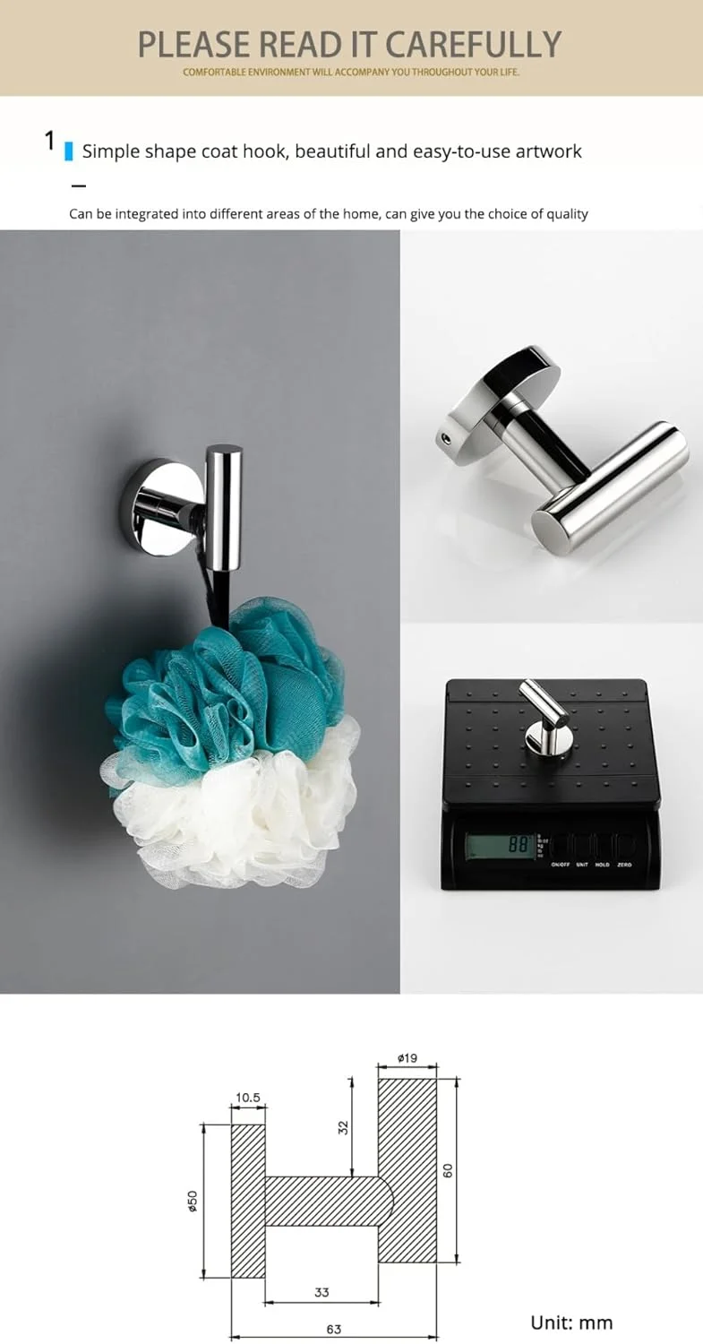 نگهدارنده دستمال توالت استیل ضد زنگ کروم براق NevStp، قلاب دیواری، جا حوله ای، قفسه نصب شده روی دیوار، لوازم جانبی سرویس بهداشتی آشپزخانه، حلقه حوله