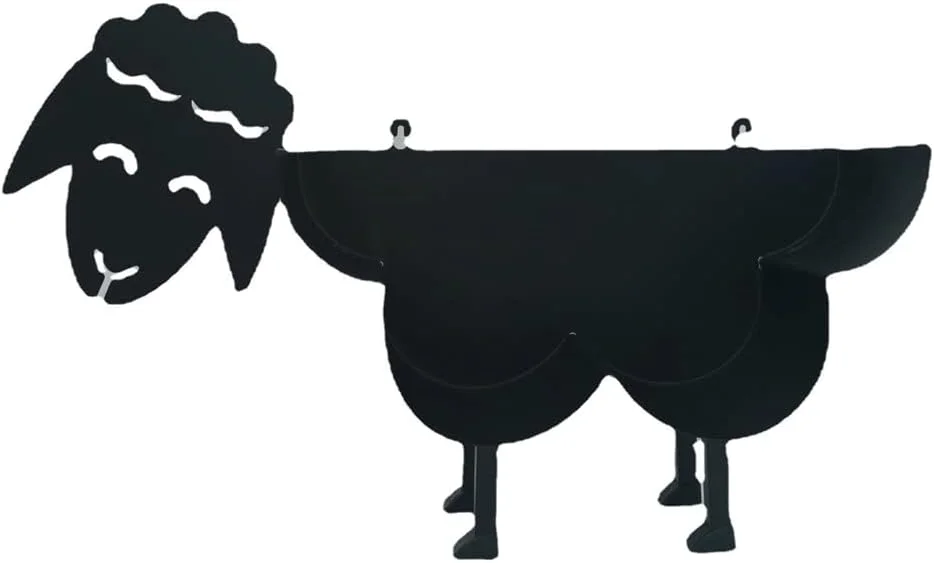 جای دستمال کاغذی طرح گوسفند نیوسز، دکوری بامزه و مشکی رنگ، مناسب برای نگهداری دستمال کاغذی در حمام، آشپزخانه و سرویس بهداشتی، ظرفیت 7 رول