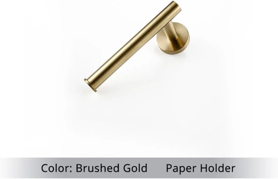 جا دستمال کاغذی استیل ضد زنگ طلایی مات NevStp، قلاب دیواری، جا حوله ای، قفسه سازمان دهنده آشپزخانه، لوازم جانبی سرویس بهداشتی، BG، جا دستمال کاغذی