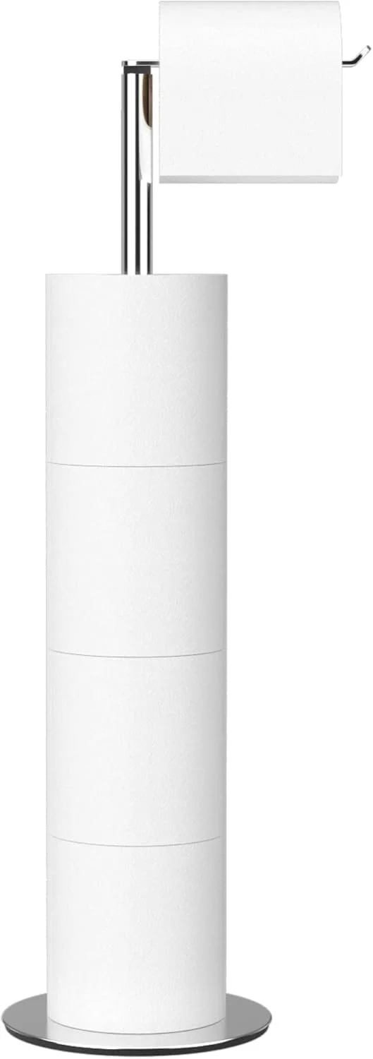 پایه نگهدارنده و پخش کننده دستمال توالت NIFFGAFF برای 4 رول اضافی، ذخیره سازی دستمال توالت، قفسه استیل ضد زنگ ایستاده برای نگهداری رول دستمال کاغذی توالت، لوازم جانبی حمام