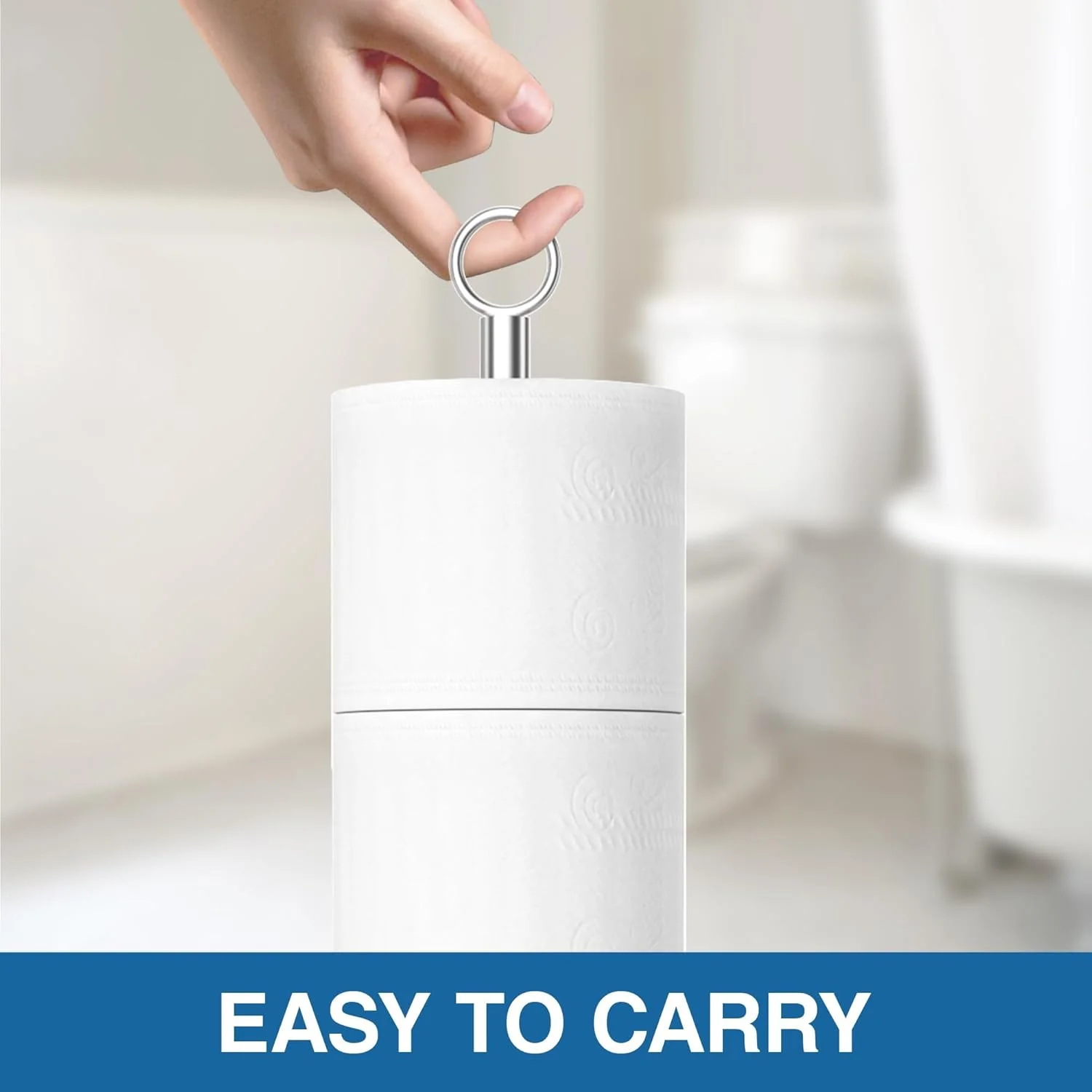 پایه نگهدارنده دستمال توالت niffgaff - با عملکرد ذخیره سازی، پایه نگهدارنده دستمال توالت ایستاده، پایه نگهدارنده رول دستمال توالت استیل ضد زنگ برای حمام و توالت و ذخیره سازی رول های اضافی