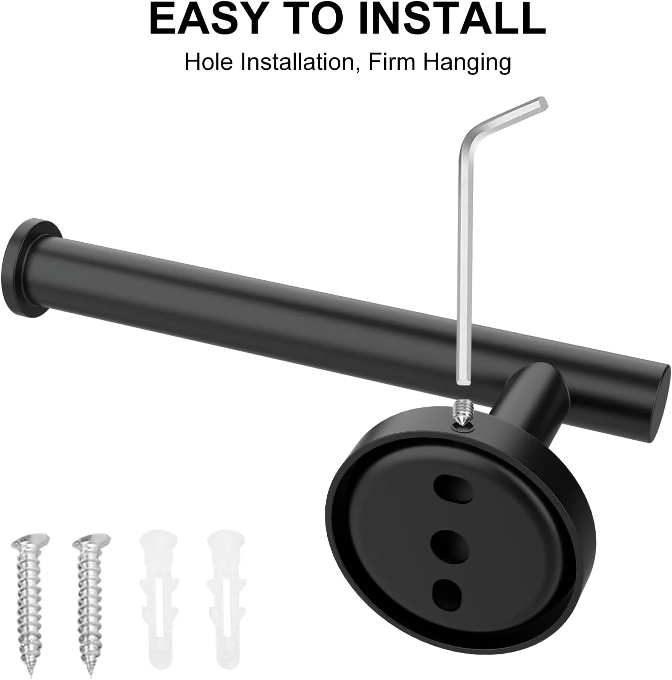 جا دستمال کاغذی توالت نیل هوم، نصب دیواری، مشکی مات، جا دستمال کاغذی رولی توالت، فولاد ضد زنگ 304، لوازم جانبی دکور حمام