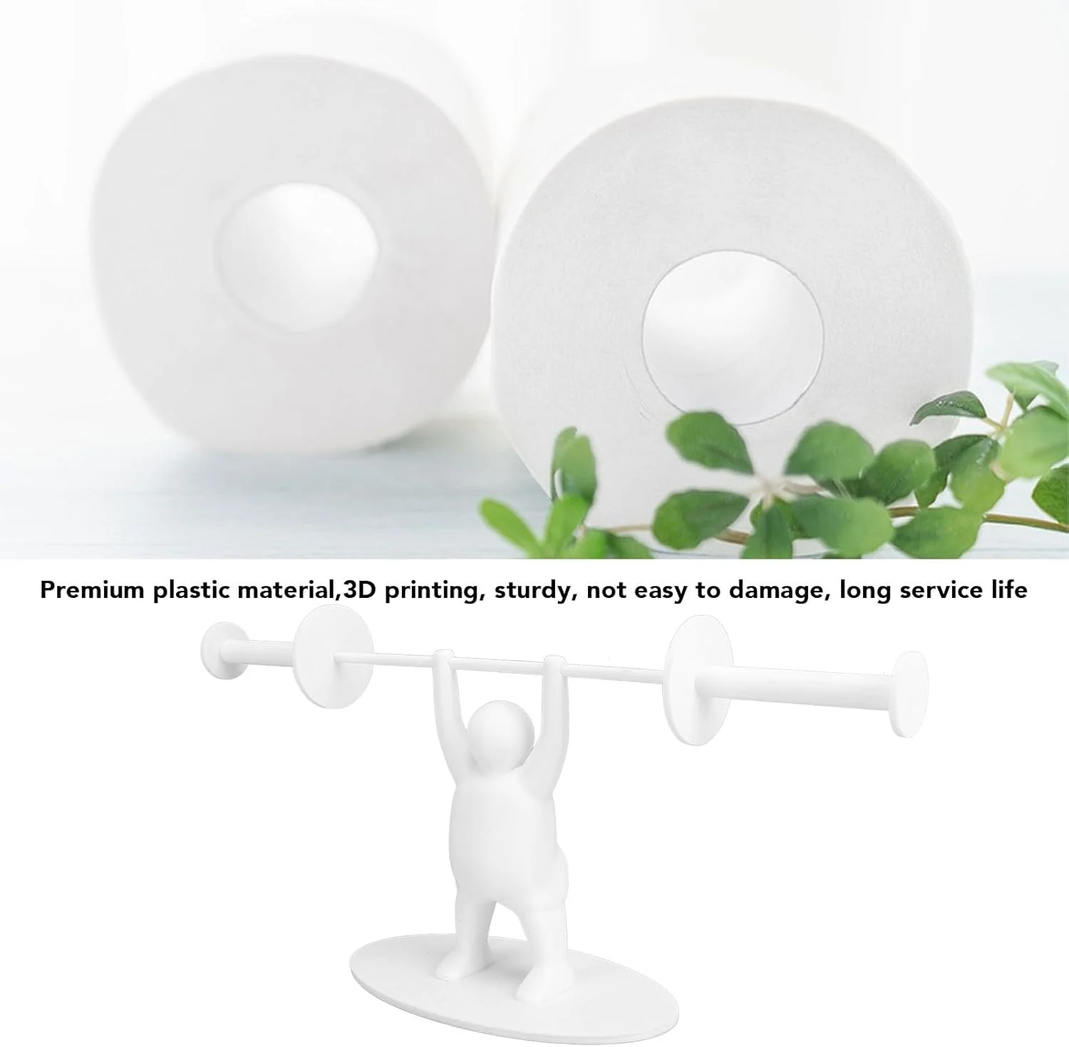 Omabeta Omabeta جا دستمال کاغذی توالت با شکل وزنه بردار برای بلند کردن دو رول دستمال کاغذی توالت، دکوری خنده دار برای حمام