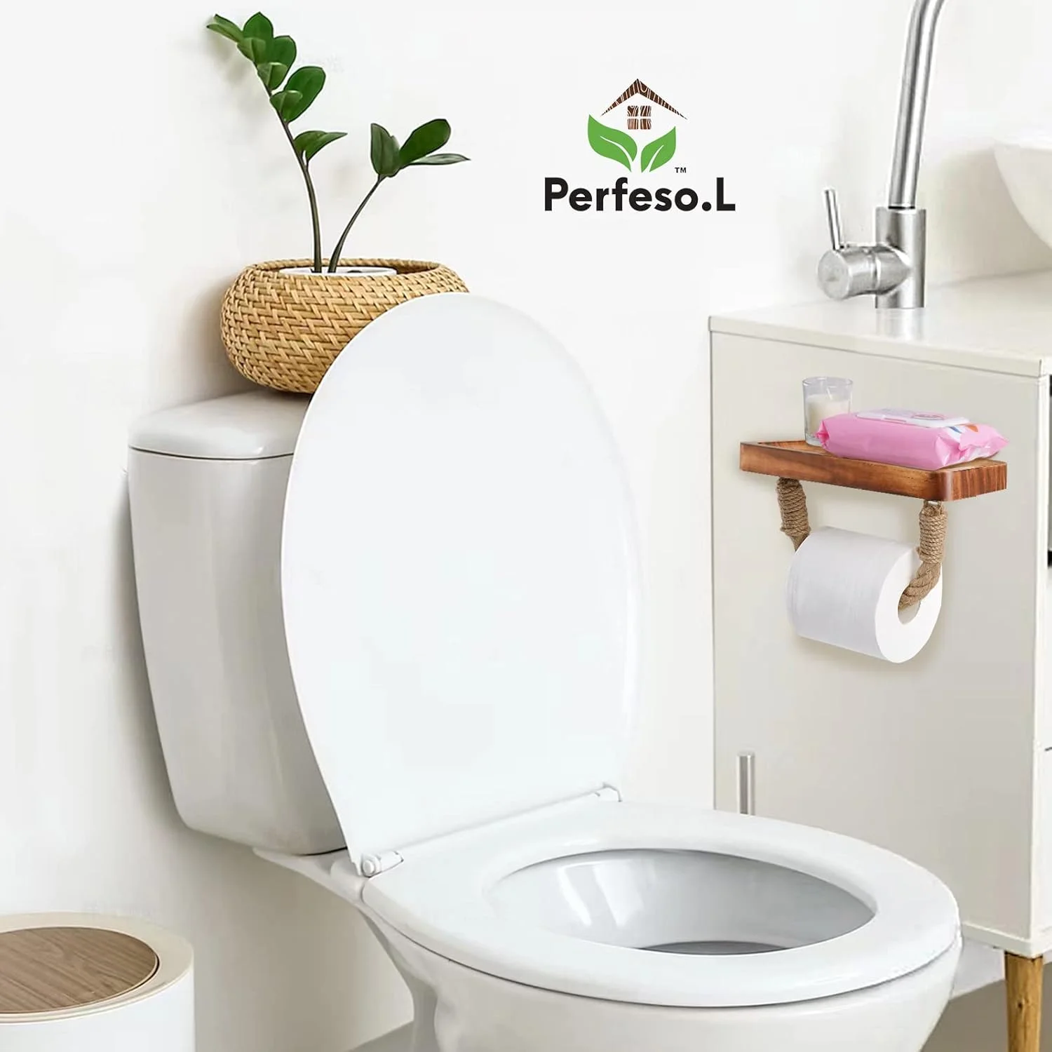 جا دستمال کاغذی روستیک Perfeso.L با قفسه بزرگ، طناب دریایی برای دکوراسیون حمام ساحلی، نگهدارنده رول دستمال کاغذی، لوازم جانبی حمام چوبی محکم - قهوه ای روشن جا دستمال کاغذی روستیک Perfeso.L با قفسه بزرگ، طناب دریایی برای دکوراسیون حمام ساحلی، نگهدارنده رول دستمال کاغذی، لوازم جانبی حمام چوبی محکم - قهوه ای روشن