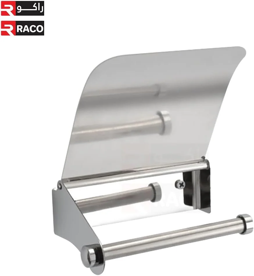 جا دستمال کاغذی توالت راکو با روکش کروم اندود شده، نصب دیواری، پخش کننده رول دستمال کاغذی توالت برای نگهداری حمام، ضد آب و ضد زنگ (K03)