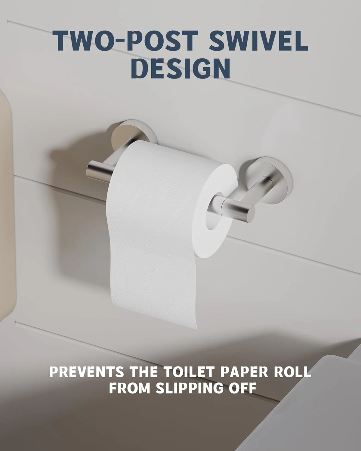 جای دستمال توالت برس خورده RARXTR، استیل ضد زنگ SUS304، جای رول دستمال کاغذی چرخشی دو پایه، نصب شده روی دیوار، جای دستمال کاغذی توالت برای حمام و کاروان