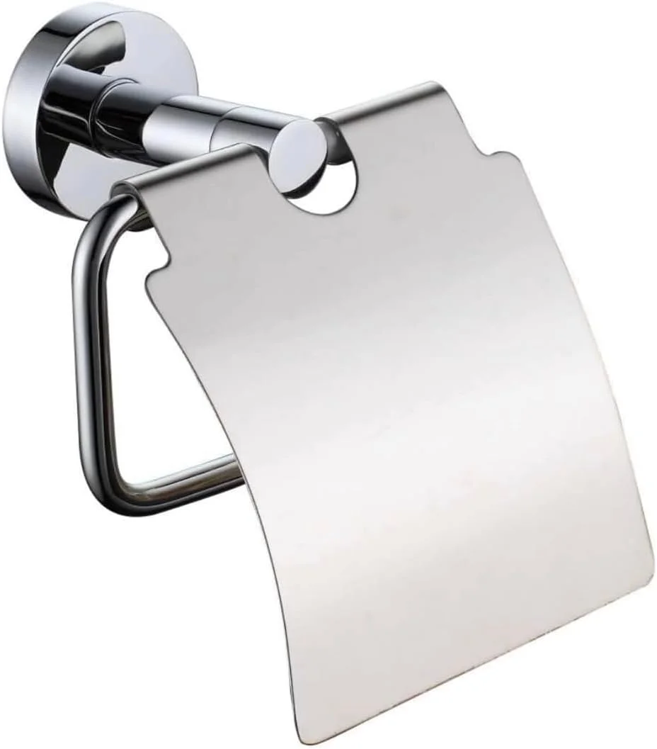 Reliable Eelctrical Toilet Paper Holder with Cover Chrome Toilet Tissue Roll Dispenser Wall Mounted with Lid Chrome