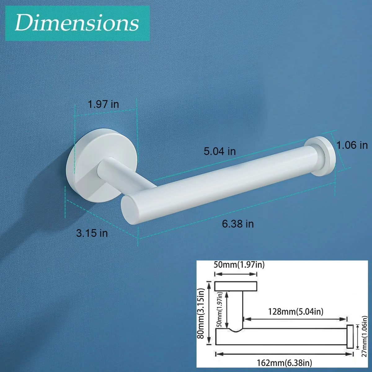 جای دستمال توالت سفید SEABEFORE، نگهدارنده دستمال کاغذی توالت، نصب دیواری