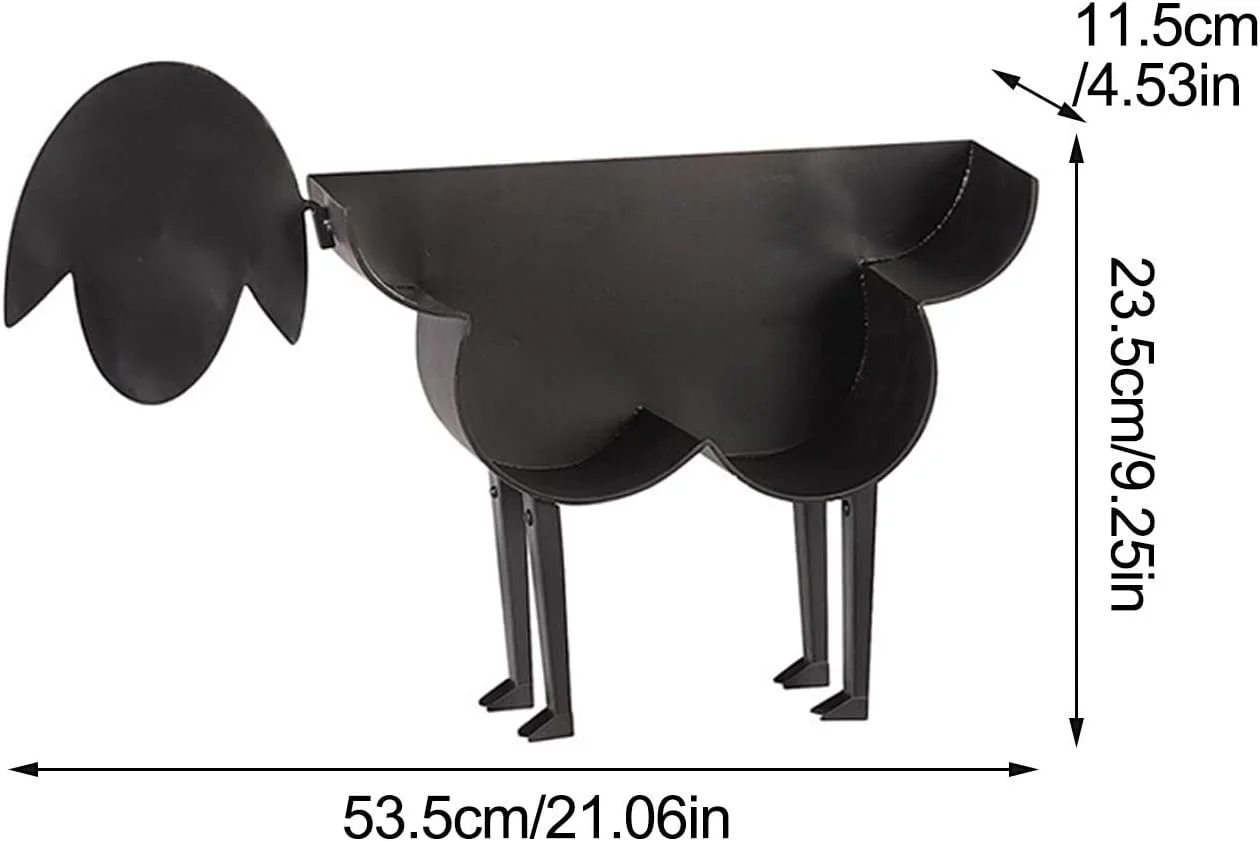 نگهدارنده دستمال توالت طرح گوسفند - نگهدارنده دستمال توالت طرح گوسفند سیاه، ظرفیت بزرگ برای نگهداری دستمال توالت، ایجاد کننده فضای هنری روستایی برای حمام