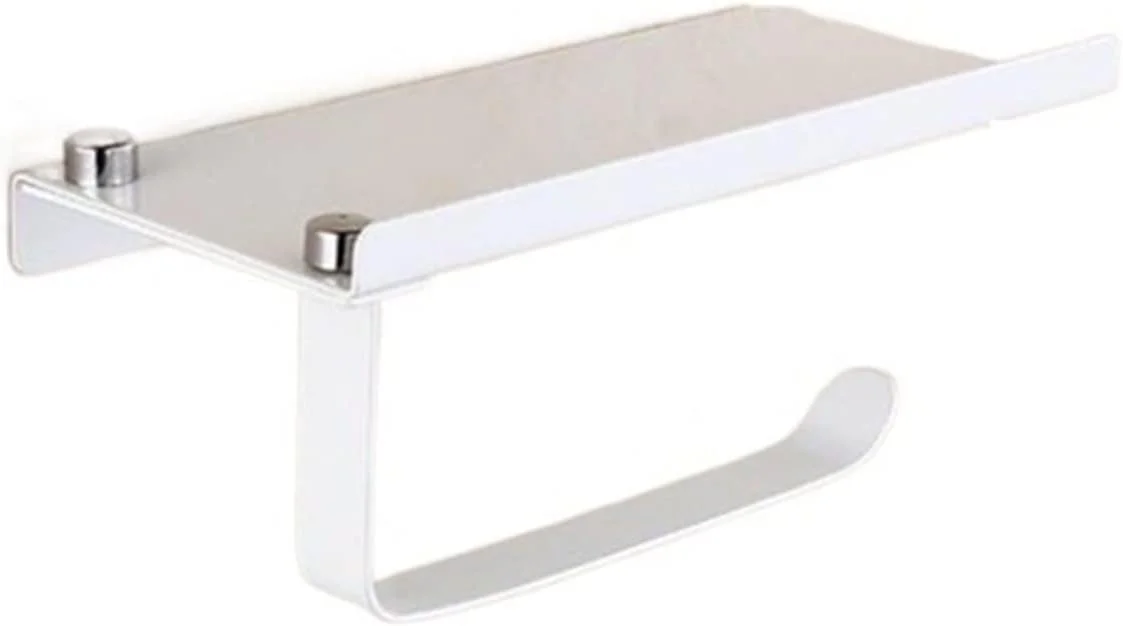 جای دستمال توالت SKYRRA، نگهدارنده موبایل، استیل ضد زنگ (سفید)