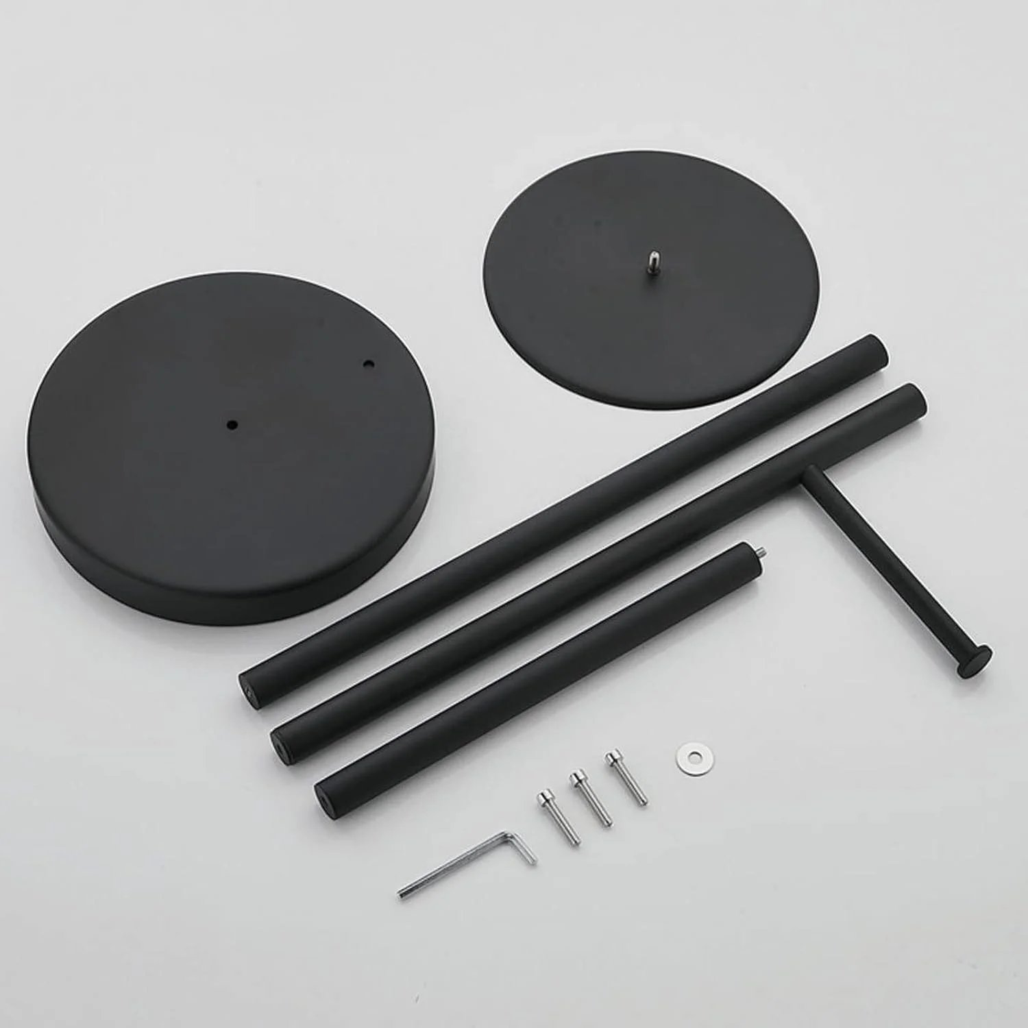 جای دستمال توالت ایستاده SKYRRA، پخش کننده رول دستمال کاغذی استیل مشکی با قفسه، مناسب برای سازماندهی سرویس بهداشتی (Hortel)