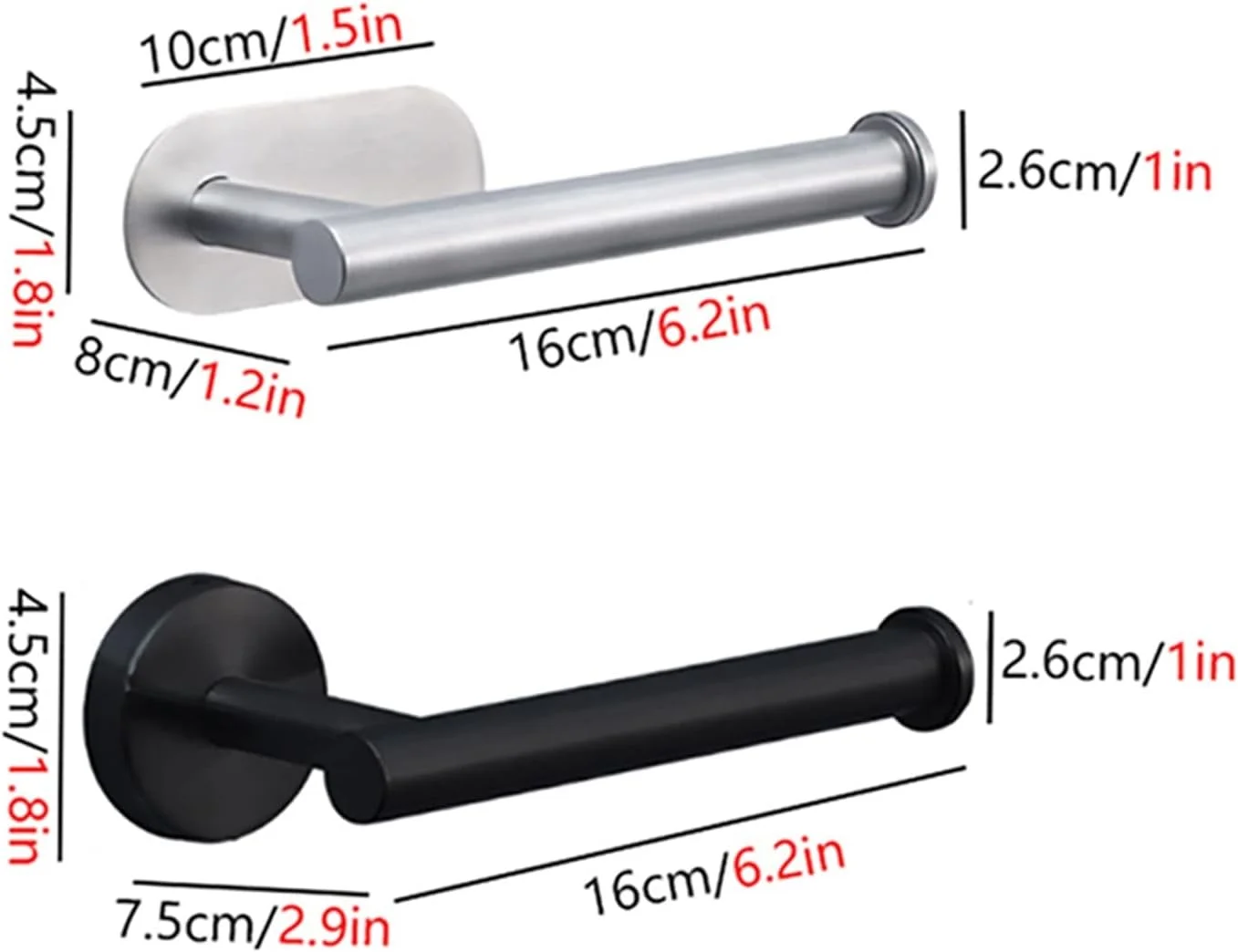 جای دستمال توالت SKYRRA، جا دستمال کاغذی خود چسب، قفسه دستمال کاغذی استیل ضد زنگ (2 عدد)