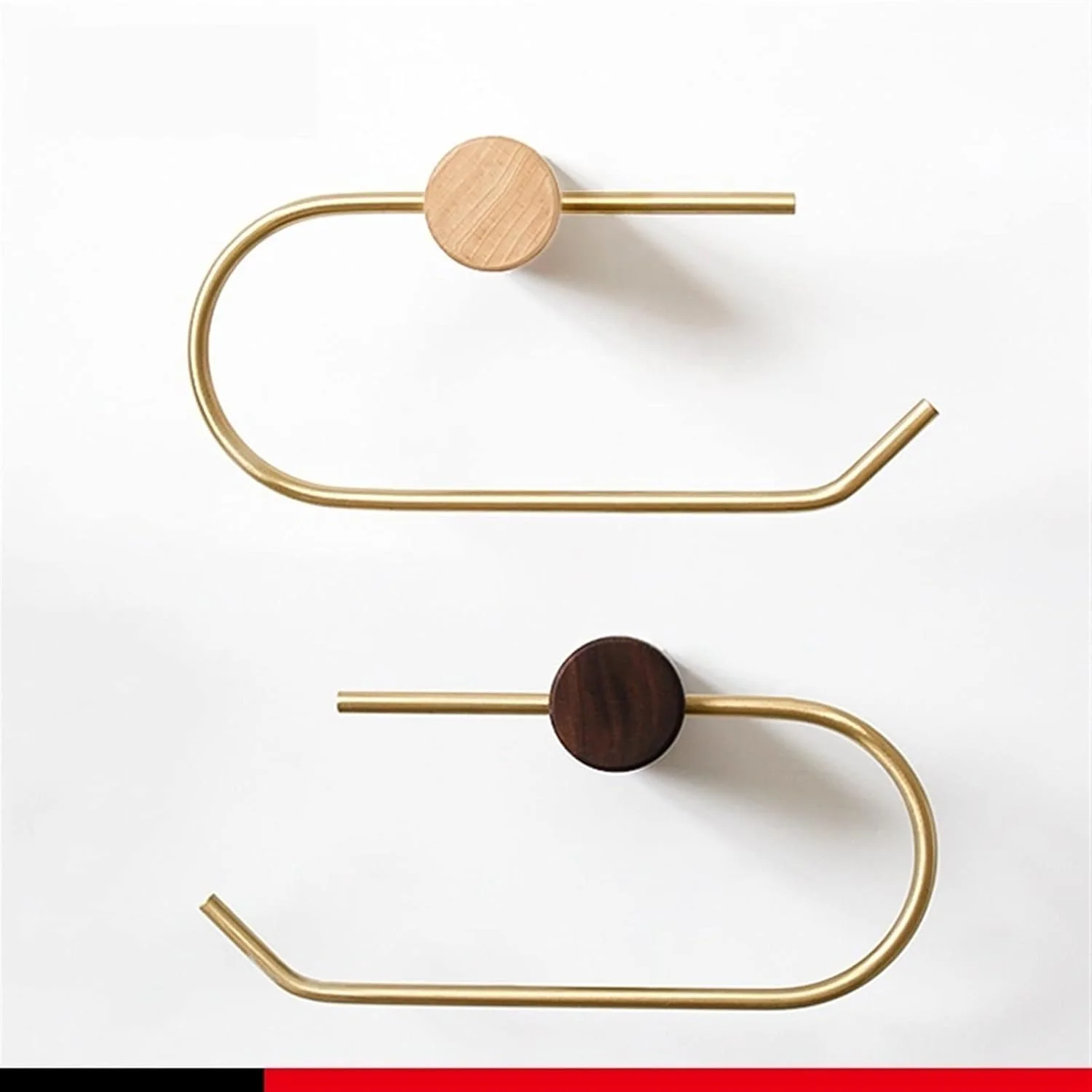 جای دستمال توالت SKYRRA، جنس برنج طلایی، پایه چوبی محکم (سفید)