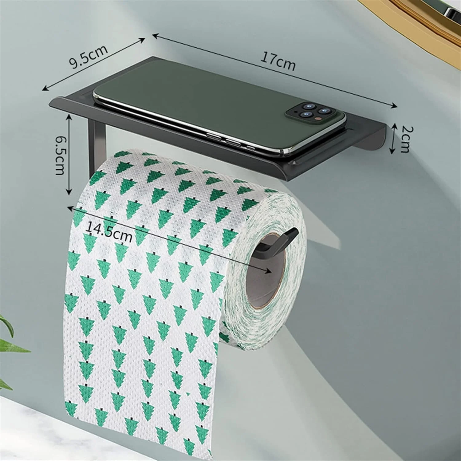 جای دستمال توالت SKYRRA، جنس آلیاژ آلومینیوم، دارای سینی