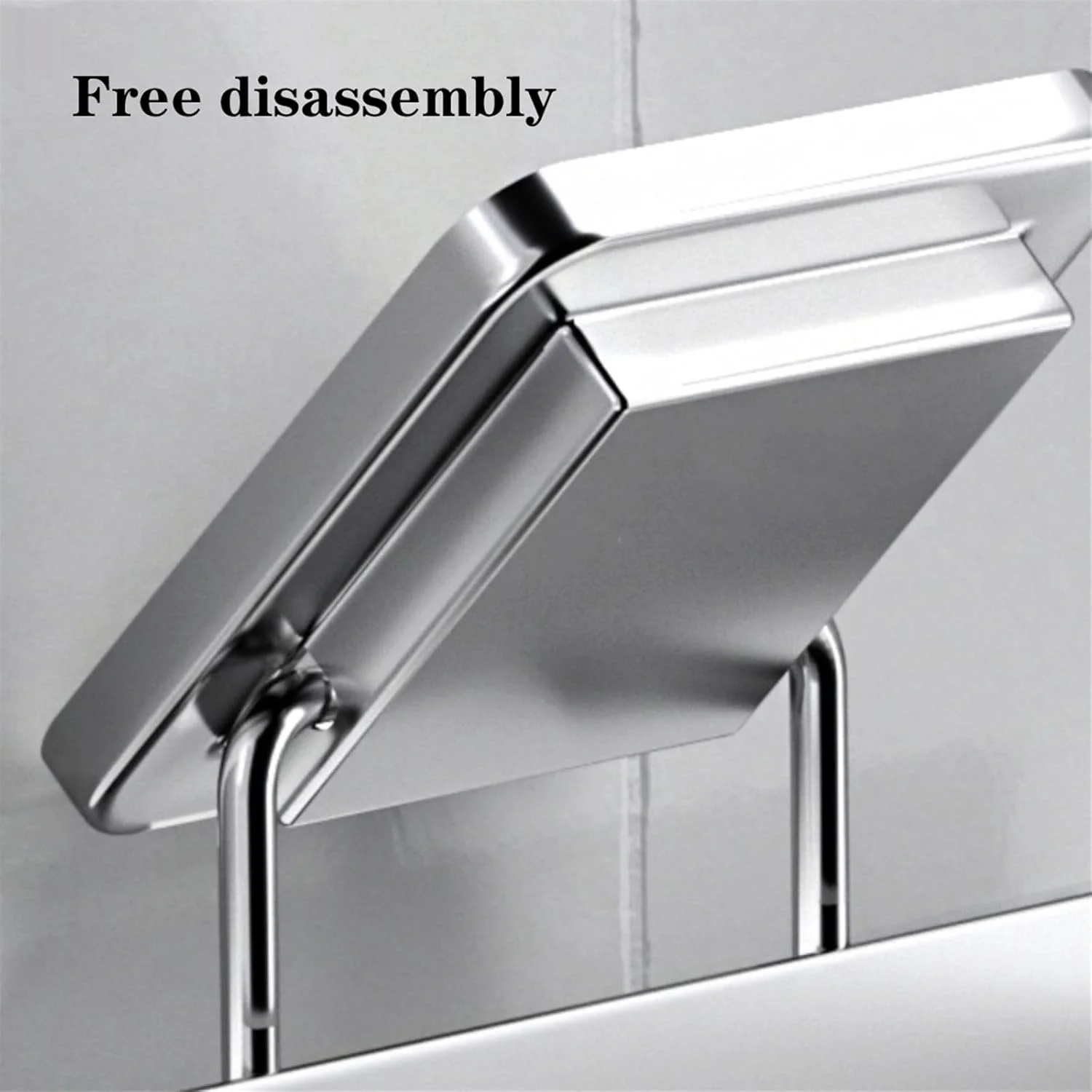 قفسه دوش، جا دستمال توالت استیل ضد زنگ مدرن، جا دستمال کاغذی دیواری با قفسه، جا دستمال کاغذی حمام بدون نیاز به سوراخ کاری، پخش کننده ذخیره سازی، قفسه حمام (نقره ای)