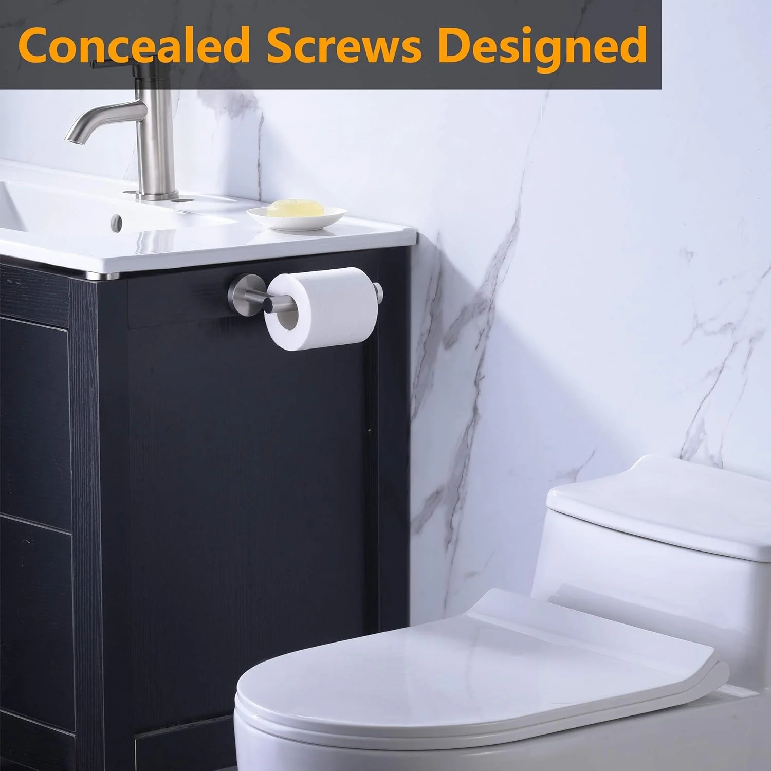 نگهدارنده دستمال توالت استیل ضد زنگ SUS304 نیمه باز گرد دیواری ضد زنگ مناسب حمام هتل آشپزخانه دستشویی