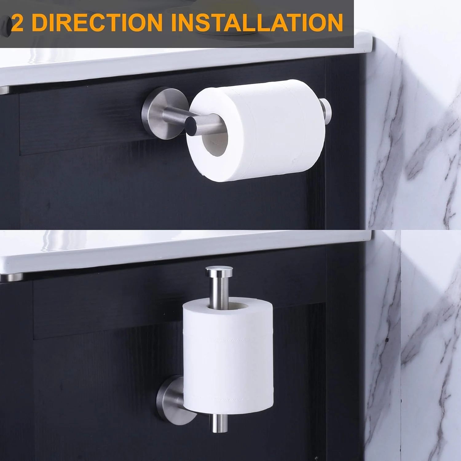 نگهدارنده دستمال توالت استیل ضد زنگ SUS304 نیمه باز گرد دیواری ضد زنگ مناسب حمام هتل آشپزخانه دستشویی