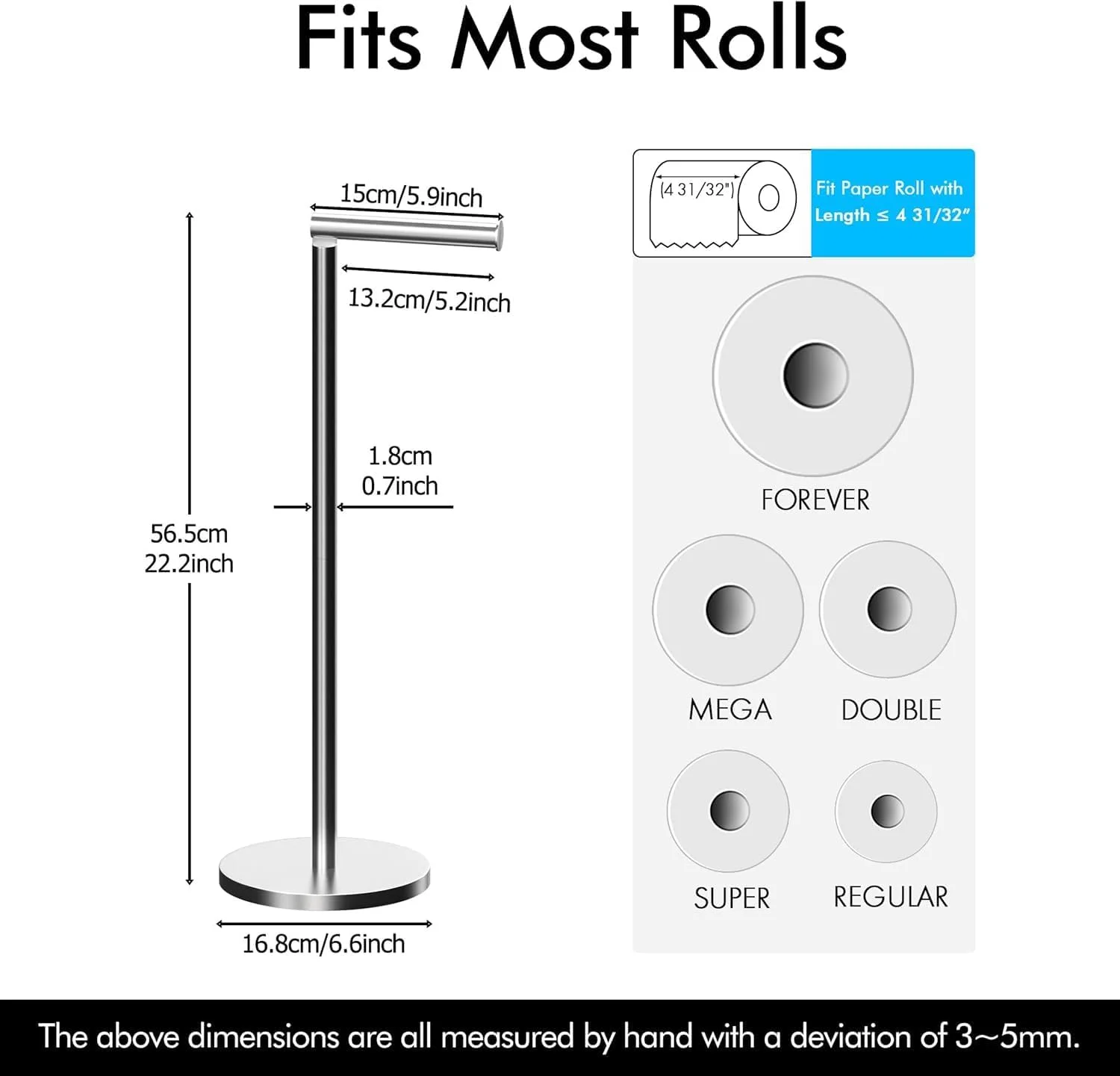 پایه نگهدارنده دستمال توالت، نگهدارنده رول توالت استیل ضد زنگ 304، پایه ضد زنگ، محل نگهداری 4 رول، نگهدارنده رول دستمال کاغذی مدرن برای حمام (نقره ای)