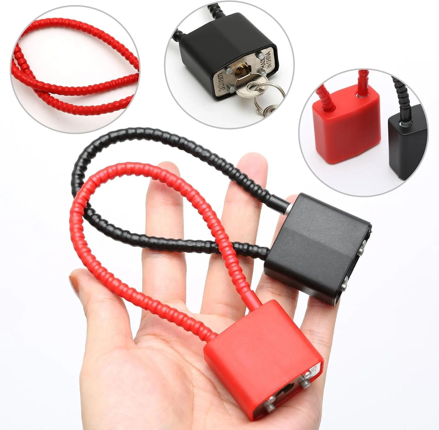 قفل های طنابی فولادی KASTWAVE با کلیدهای یکسان، 2 عدد قفل با حلقه بلند مناسب فضای باز، قفل کابلی انعطاف پذیر برای چمدان، دروازه، دوچرخه، کمد باشگاه قفل های طنابی فولادی KASTWAVE با کلیدهای یکسان، 2 عدد قفل با حلقه بلند مناسب فضای باز، قفل کابلی انعطاف پذیر برای چمدان، دروازه، دوچرخه، کمد باشگاه