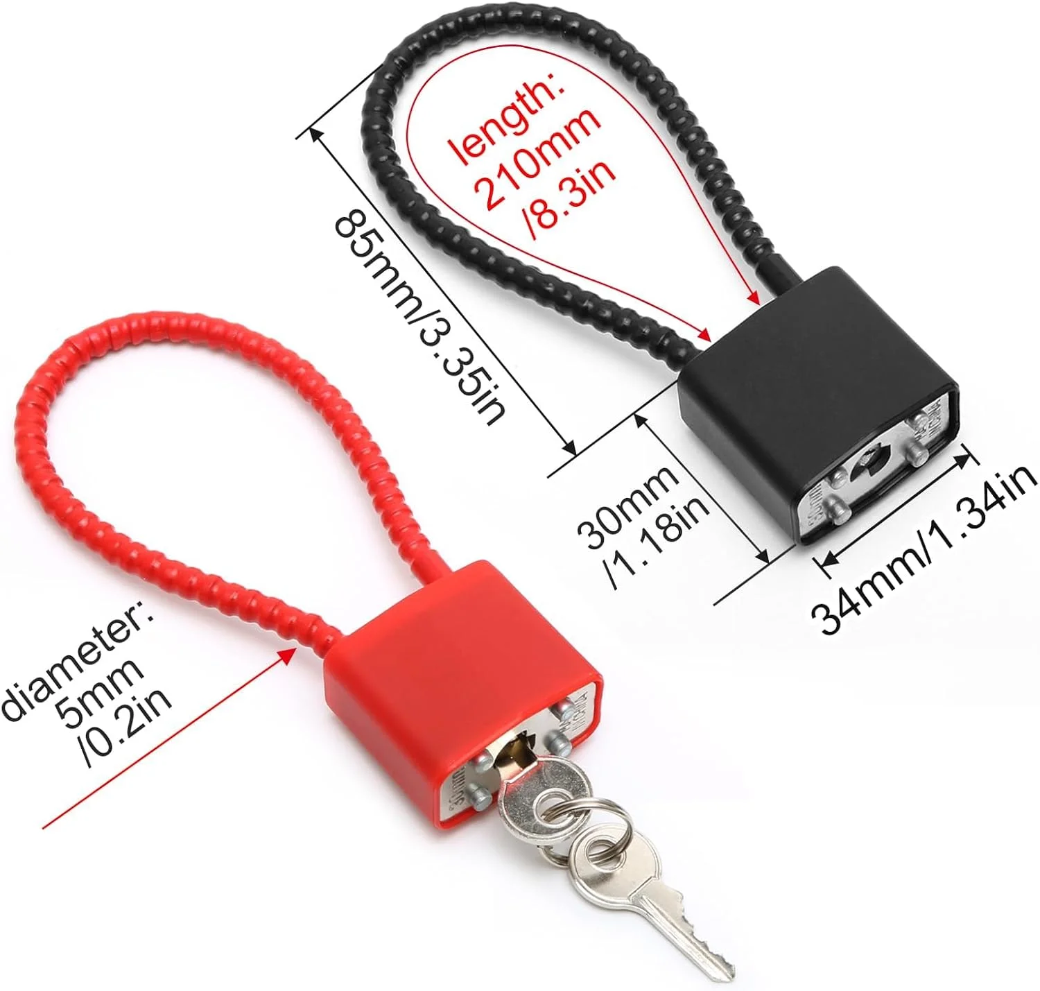 قفل های طنابی فولادی KASTWAVE با کلیدهای یکسان، 2 عدد قفل با حلقه بلند مناسب فضای باز، قفل کابلی انعطاف پذیر برای چمدان، دروازه، دوچرخه، کمد باشگاه قفل های طنابی فولادی KASTWAVE با کلیدهای یکسان، 2 عدد قفل با حلقه بلند مناسب فضای باز، قفل کابلی انعطاف پذیر برای چمدان، دروازه، دوچرخه، کمد باشگاه