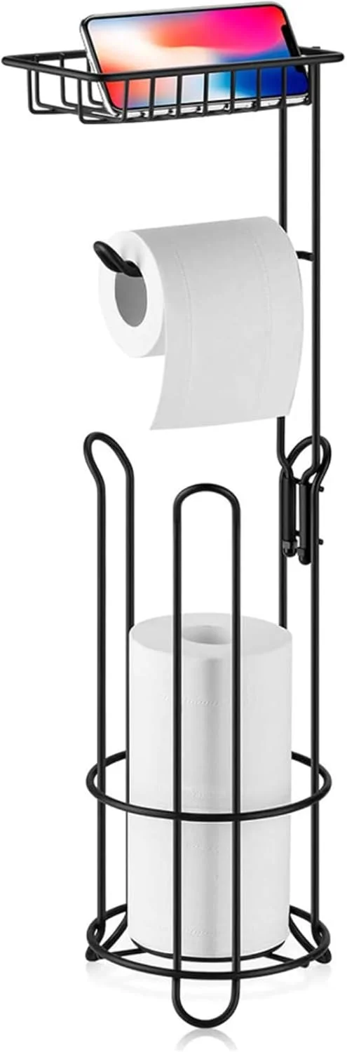 جا دستمال توالت TOPSKY، پایه نگهدارنده رول دستمال توالت ایستاده، استند و پخش کننده دستمال توالت استیل ضد زنگ برای حمام