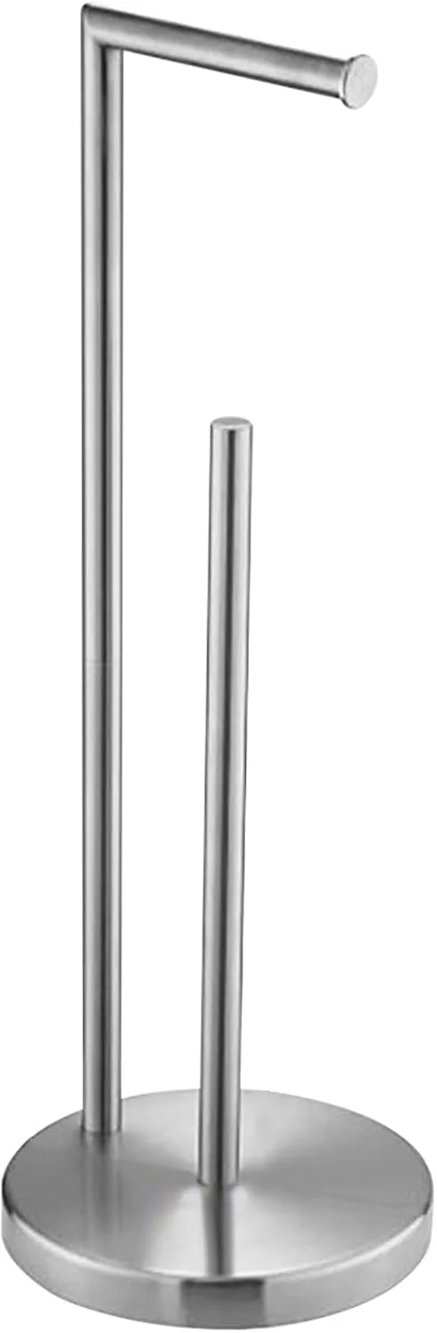 Free Standing Toilet Paper Holder, Kitchen Paper Hanger Rack, Stainless Steel Standing Toilet Roll Rack for Nightstand Vanity Bathroom Living Room Studio Bedroom Countertops Restaurant