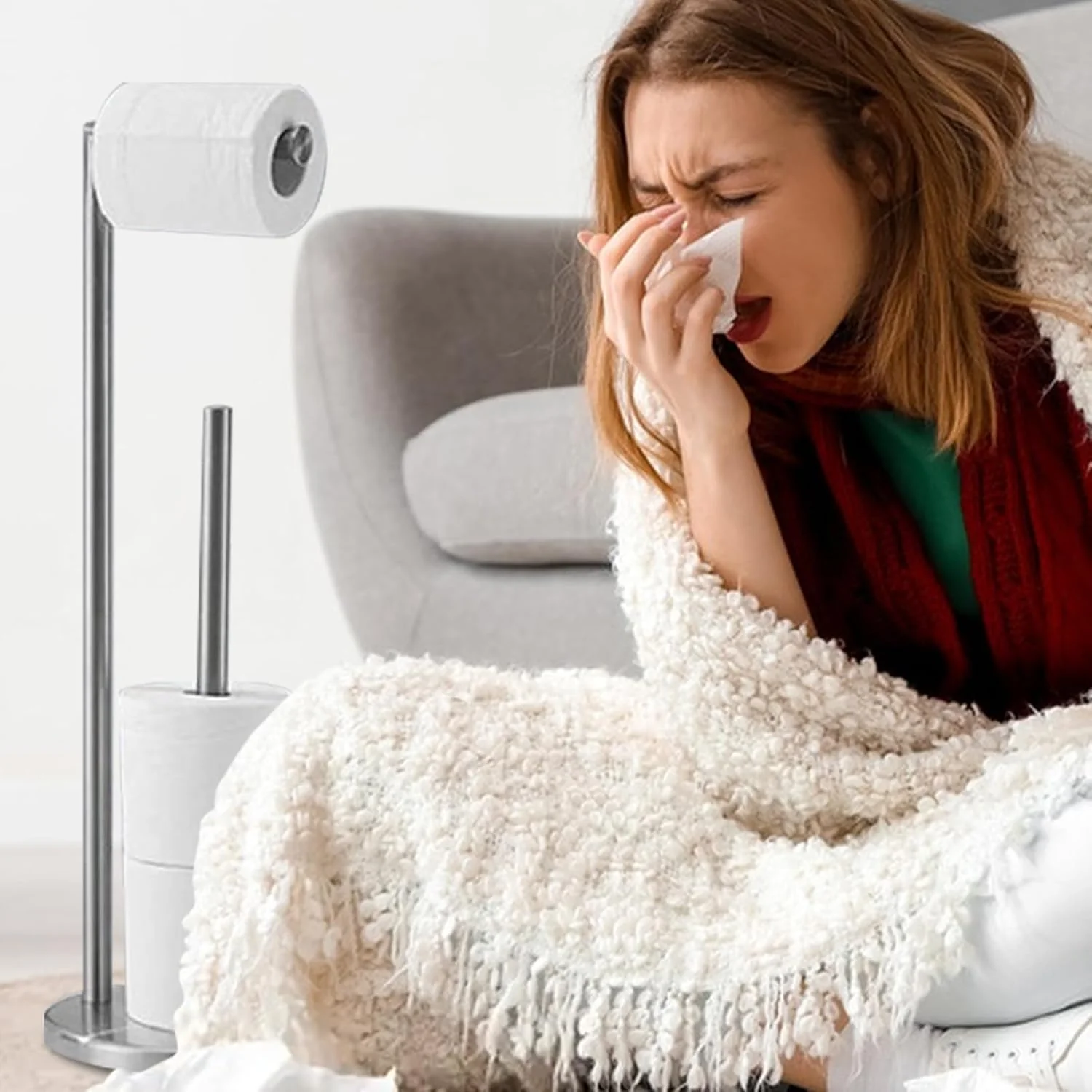 Free Standing Toilet Paper Holder, Kitchen Paper Hanger Rack, Stainless Steel Standing Toilet Roll Rack for Nightstand Vanity Bathroom Living Room Studio Bedroom Countertops Restaurant Free Standing Toilet Paper Holder, Kitchen Paper Hanger Rack, Stainless Steel Standing Toilet Roll Rack for Nightstand Vanity Bathroom Living Room Studio Bedroom Countertops Restaurant