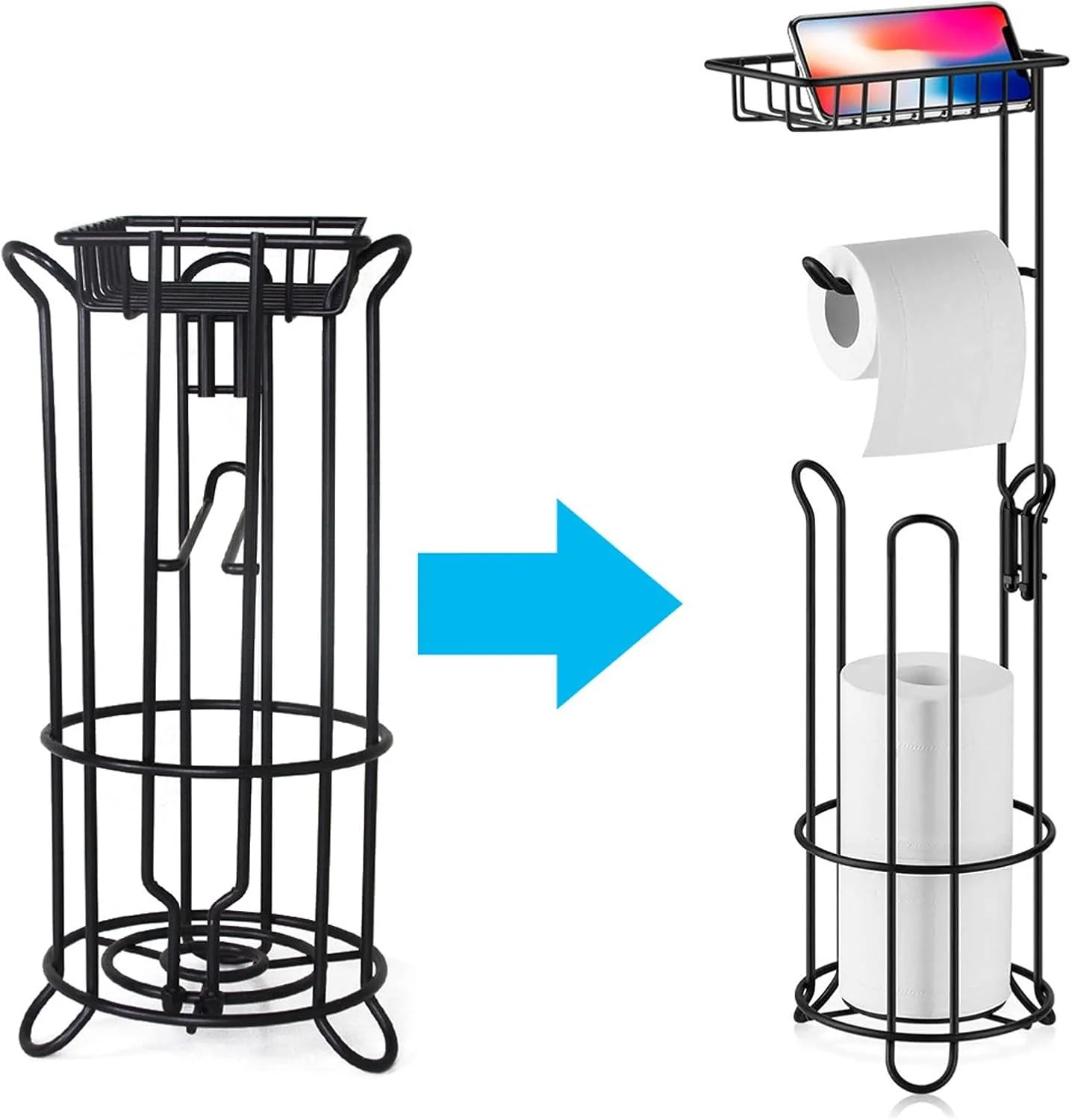 جا دستمال توالت TOPSKY، پایه نگهدارنده رول دستمال توالت ایستاده، استند و پخش کننده دستمال توالت استیل ضد زنگ برای حمام جا دستمال توالت TOPSKY، پایه نگهدارنده رول دستمال توالت ایستاده، استند و پخش کننده دستمال توالت استیل ضد زنگ برای حمام