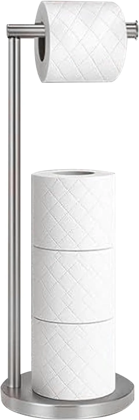 Free Standing Toilet Paper Holder, Kitchen Paper Hanger Rack, Stainless Steel Standing Toilet Roll Rack for Nightstand Vanity Bathroom Living Room Studio Bedroom Countertops Restaurant Free Standing Toilet Paper Holder, Kitchen Paper Hanger Rack, Stainless Steel Standing Toilet Roll Rack for Nightstand Vanity Bathroom Living Room Studio Bedroom Countertops Restaurant