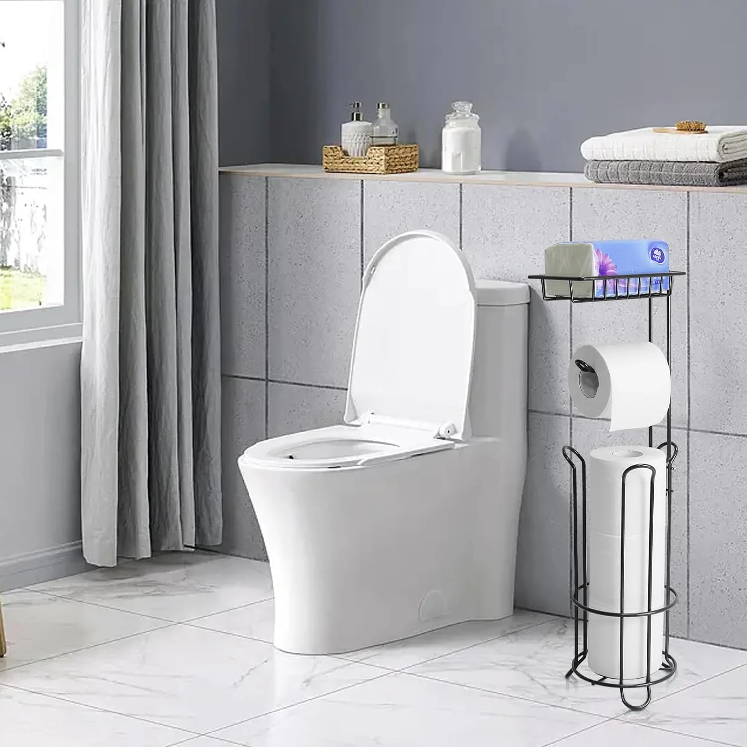 جا دستمال توالت TOPSKY، پایه نگهدارنده رول دستمال توالت ایستاده، استند و پخش کننده دستمال توالت استیل ضد زنگ برای حمام جا دستمال توالت TOPSKY، پایه نگهدارنده رول دستمال توالت ایستاده، استند و پخش کننده دستمال توالت استیل ضد زنگ برای حمام