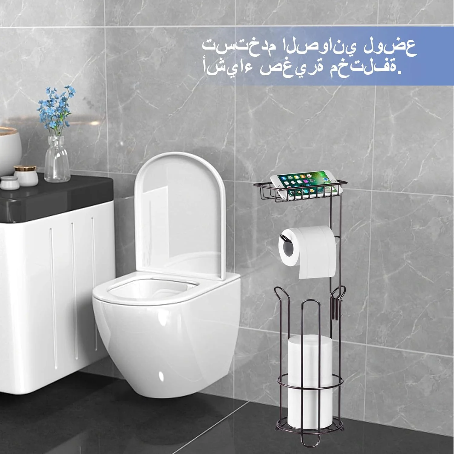 جا دستمال توالت TOPSKY، پایه نگهدارنده رول دستمال توالت ایستاده، استند و پخش کننده دستمال توالت استیل ضد زنگ برای حمام جا دستمال توالت TOPSKY، پایه نگهدارنده رول دستمال توالت ایستاده، استند و پخش کننده دستمال توالت استیل ضد زنگ برای حمام