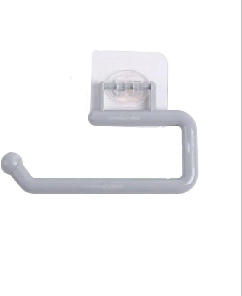 نگهدارنده دستمال کاغذی پلاستیکی، آویز رولی کاغذی، قابل تنظیم، نصب دیواری، مناسب آشپزخانه، حمام و توالت، خاکستری، ساخت چین