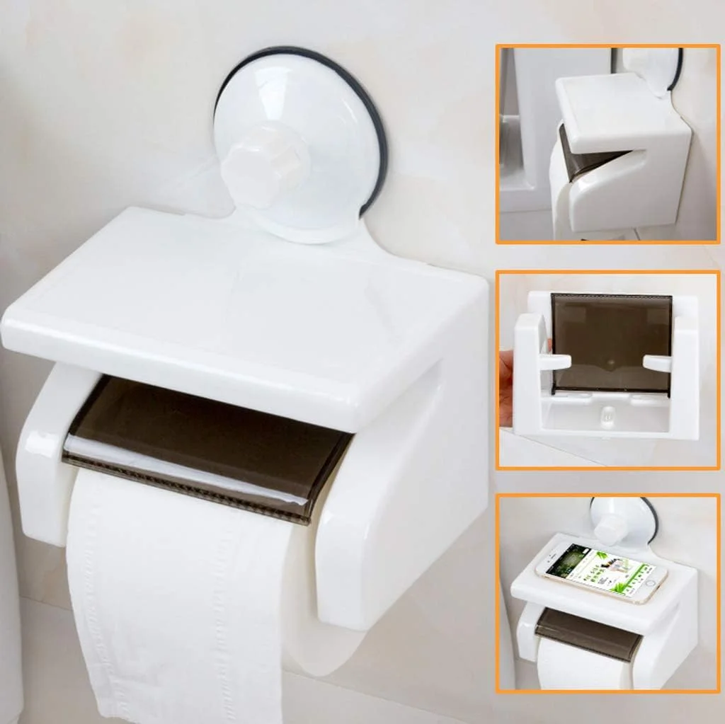 جا دستمال کاغذی رولی چسبونکی دیواری ضد آب بدون نیاز به سوراخکاری، مناسب سرویس بهداشتی، هتل و آشپزخانه - سفید جا دستمال کاغذی رولی چسبونکی دیواری ضد آب بدون نیاز به سوراخکاری، مناسب سرویس بهداشتی، هتل و آشپزخانه - سفید