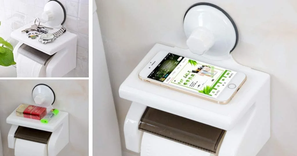 جا دستمال کاغذی رولی چسبونکی دیواری ضد آب بدون نیاز به سوراخکاری، مناسب سرویس بهداشتی، هتل و آشپزخانه - سفید جا دستمال کاغذی رولی چسبونکی دیواری ضد آب بدون نیاز به سوراخکاری، مناسب سرویس بهداشتی، هتل و آشپزخانه - سفید